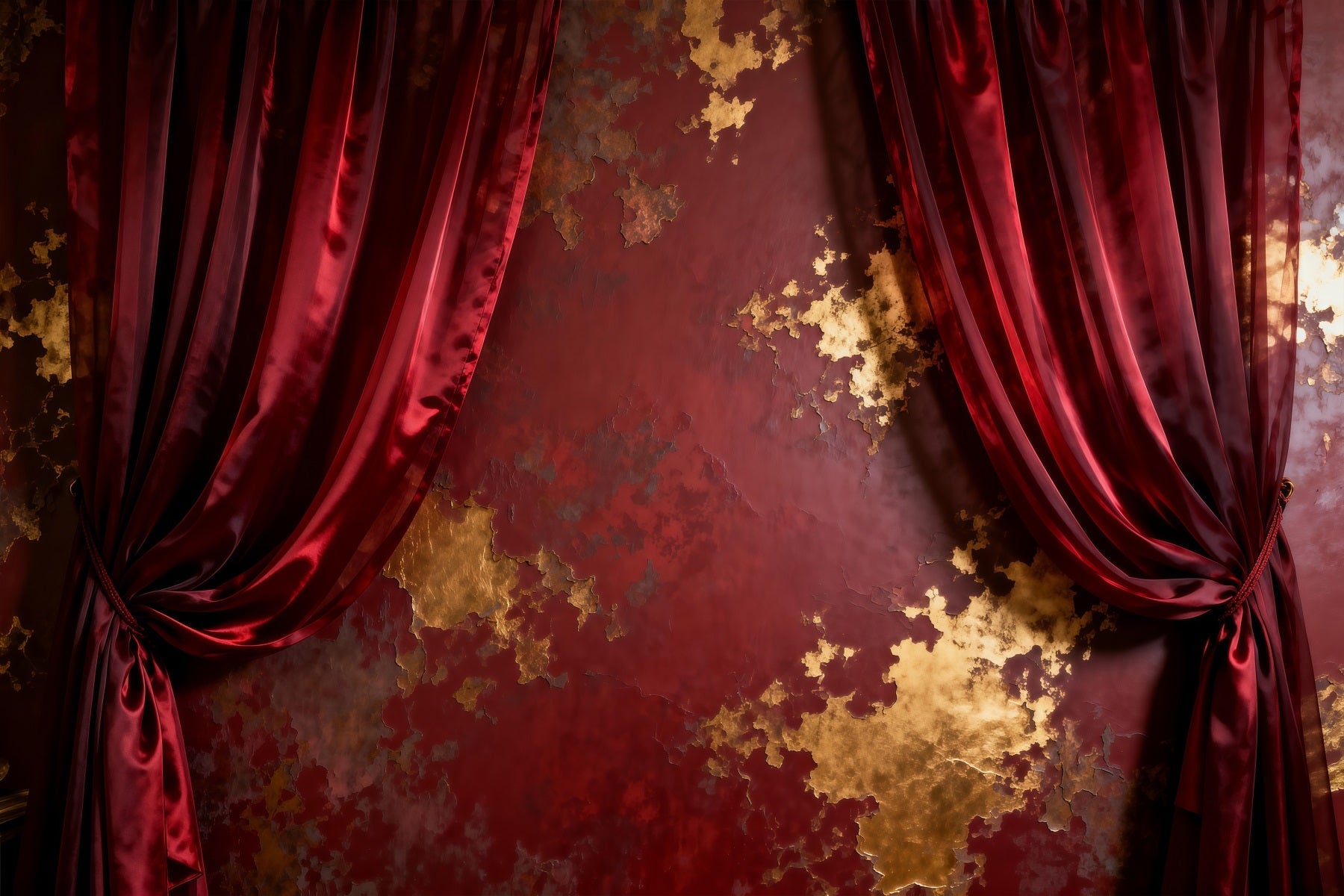 Backdrops for Boudoir Crimson Gilded Velvet Curtain Texture Vintage Wall Backdrop UK RR62-90