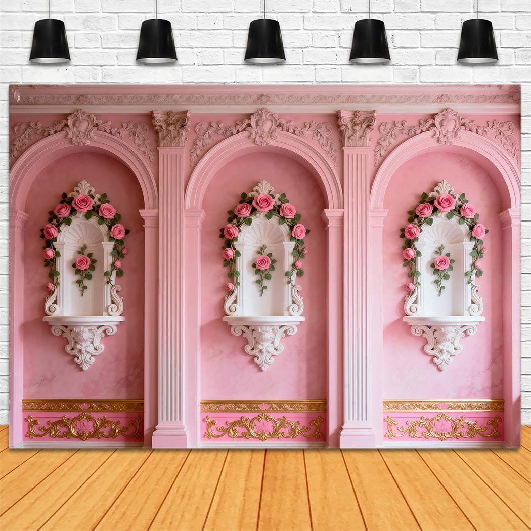 Boudoir Photography Backdrops Blush Rose Alcove Arches Vintage Wall Backdrop UK RR62-97