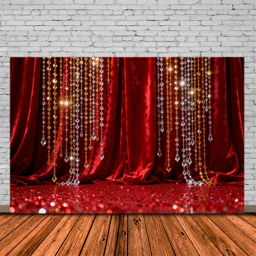 Boudoir Backdrops Crimson Crystal Curtain Sparkle Boudoir Photo Backdrops UK RR62-99