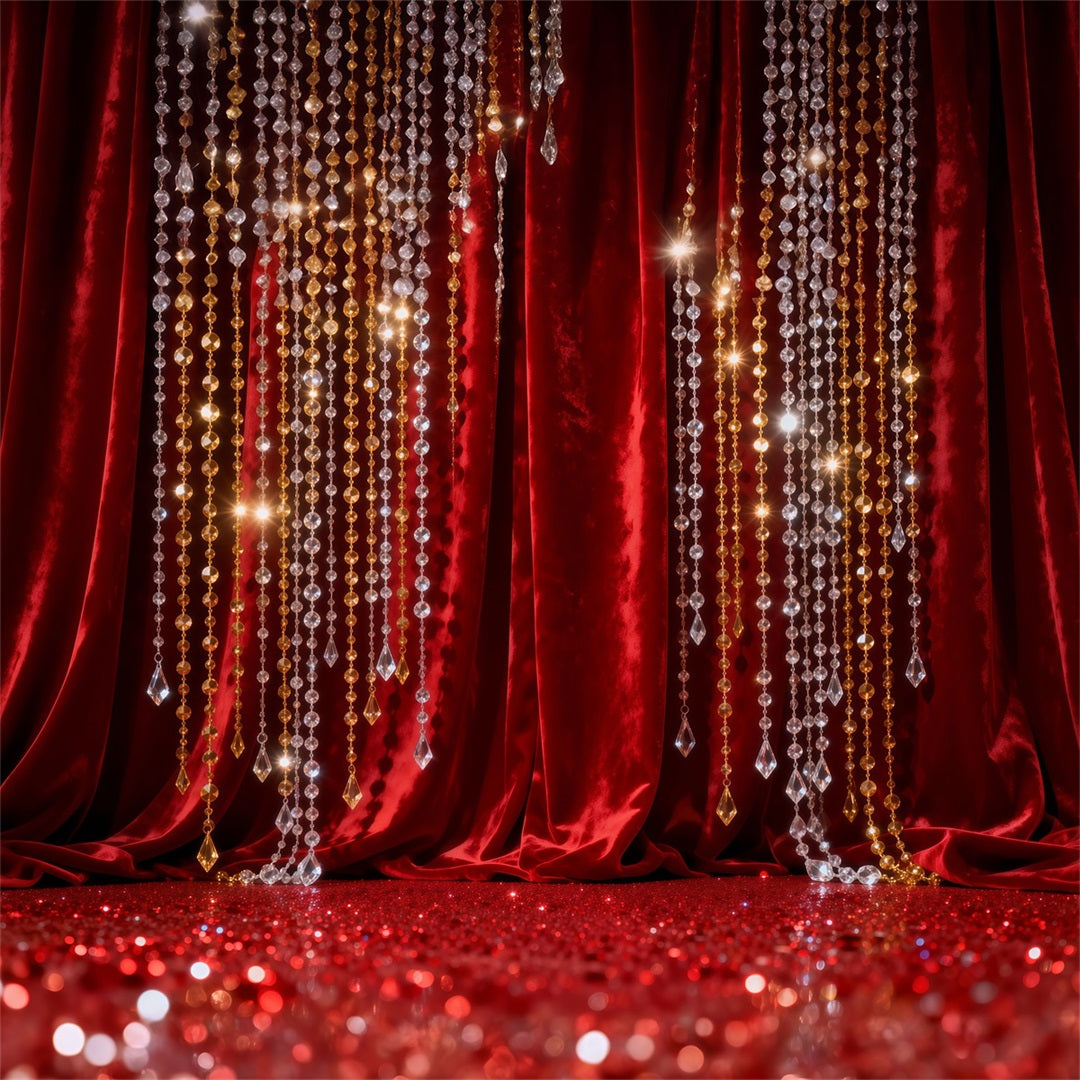Boudoir Backdrops Crimson Crystal Curtain Sparkle Boudoir Photo Backdrops UK RR62-99