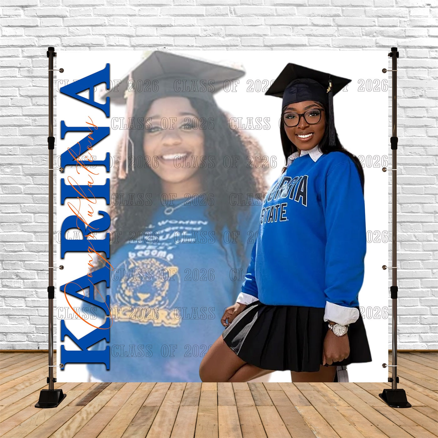 Minimalist Graduation Backdrop University Celebration Cap Gown Custom Graduation Backdrop UK RR63-33