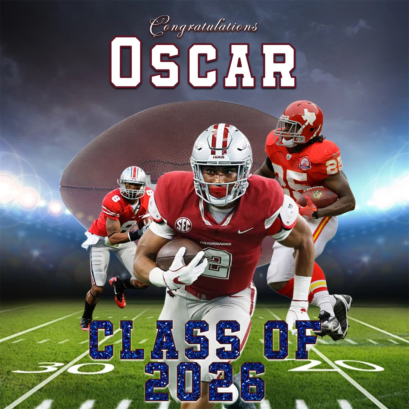 Sports Graduation Backdrop Football Victory Moment Custom Graduation Backdrops UK RR63-35