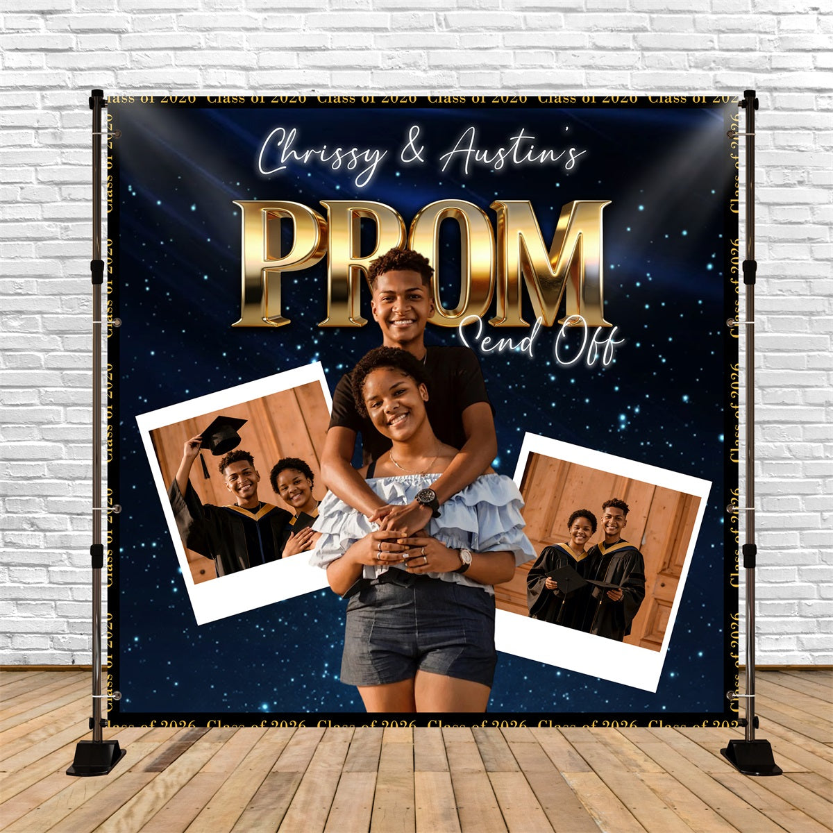 Starry Night Prom Backdrop Twinkle Stars Celebration Custom Prom Send Off Backdrop UK RR63-52