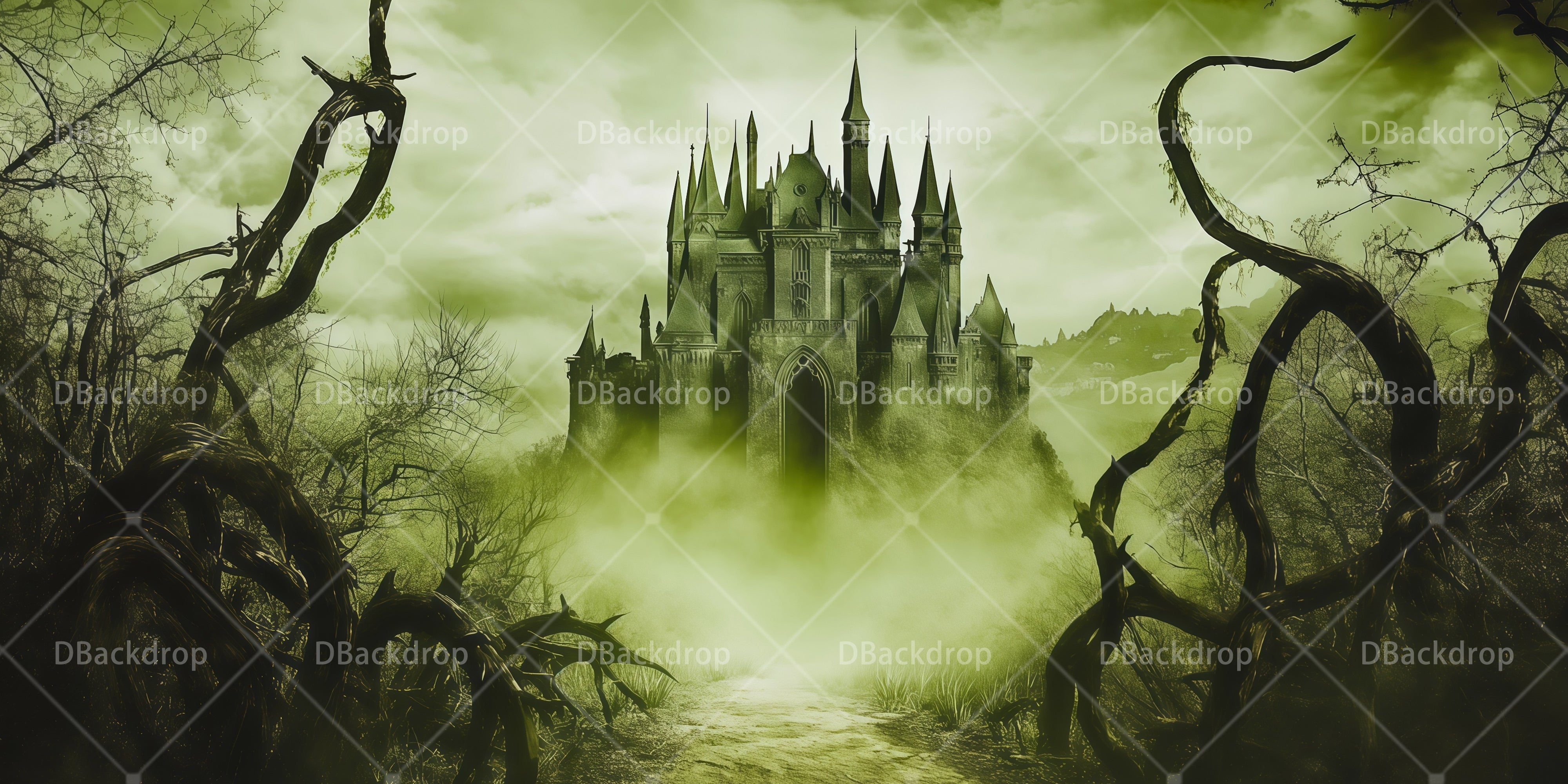 Theater Backdrops For Sale Dark Thorny Castle Stage Backdrops UK RR65-T123
