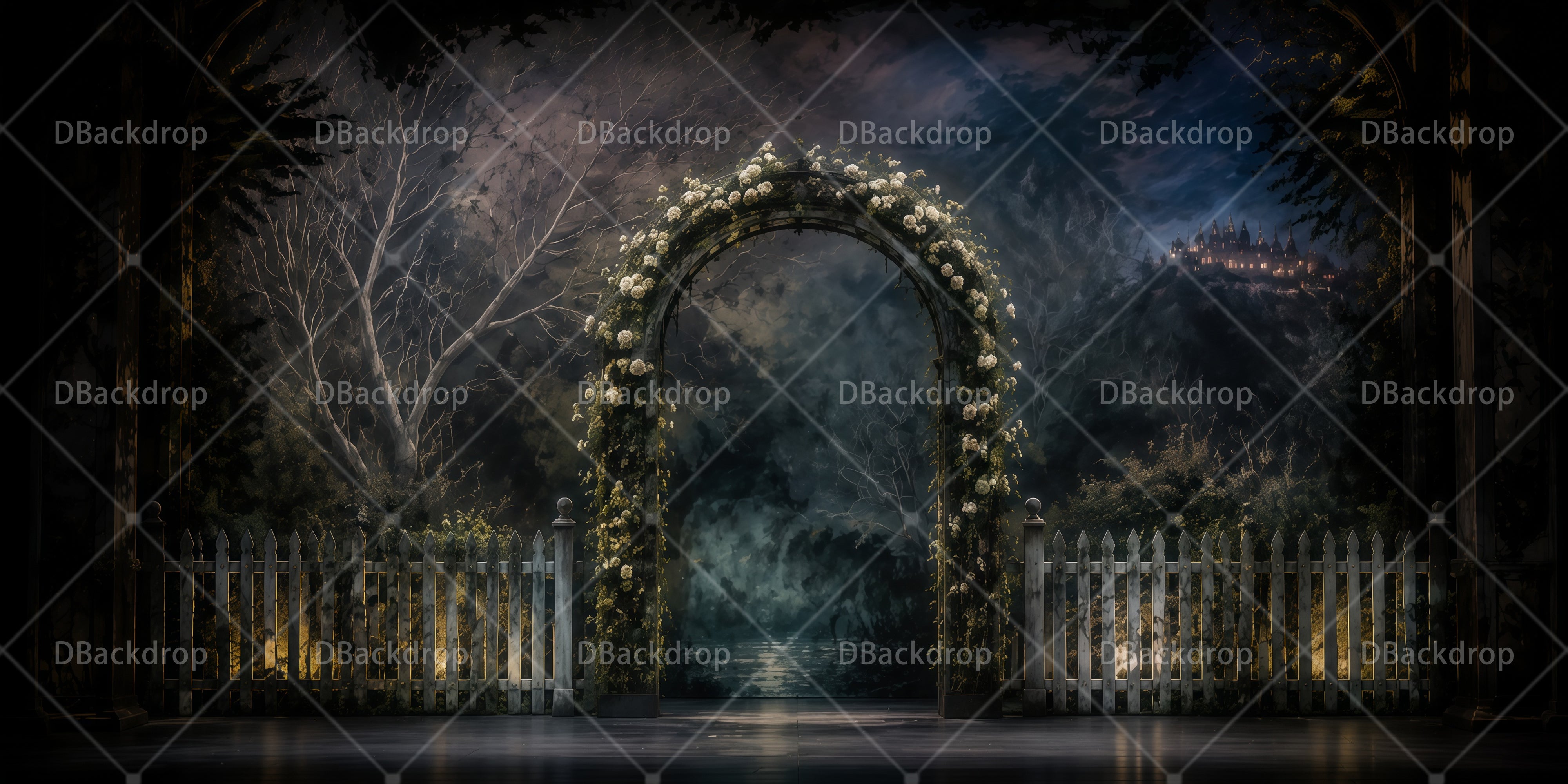 Stage Backdrop Floral Arch Doorway Theater Backdrops For Sale UK RR65-T16