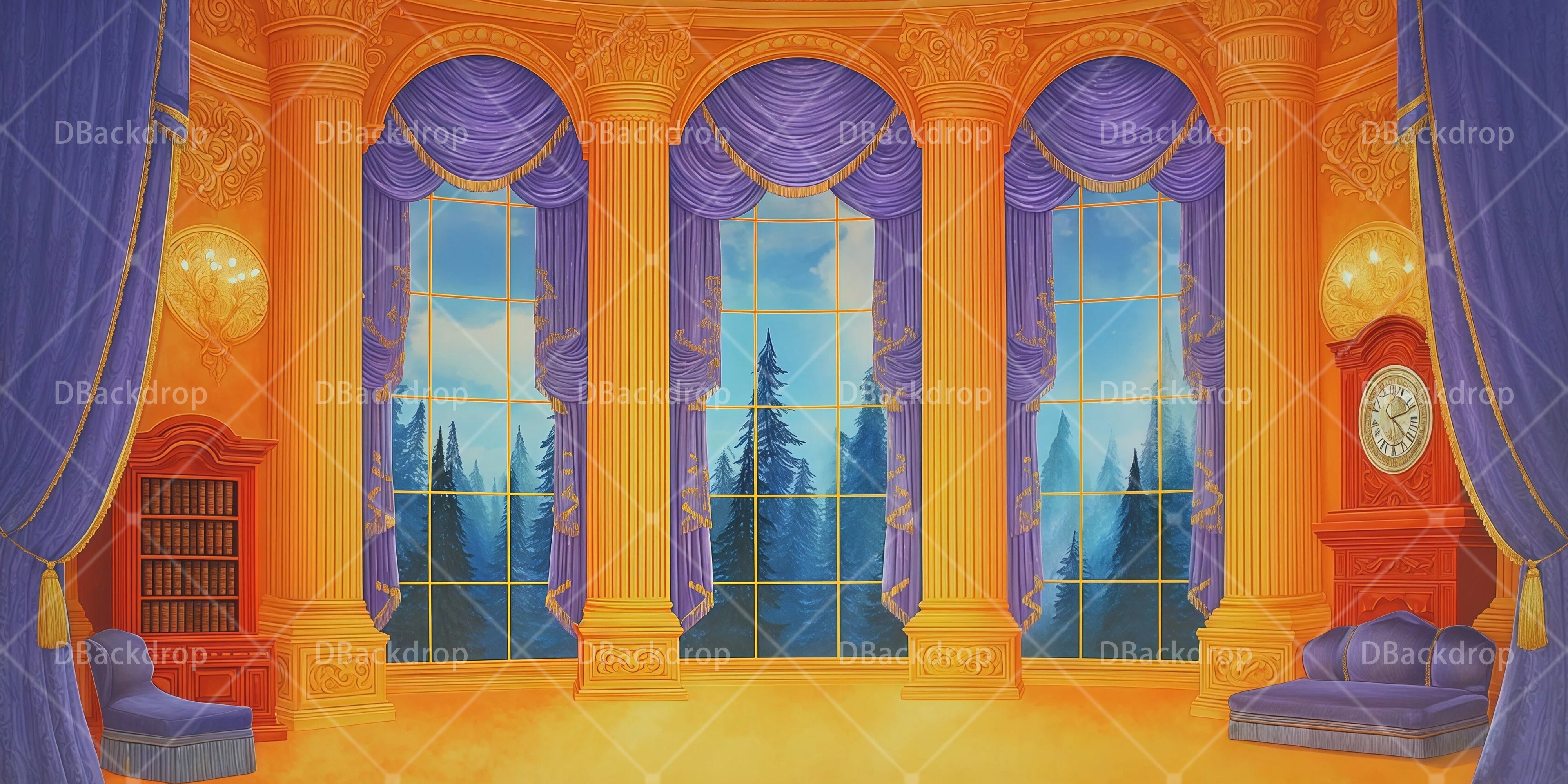 Theater Stage Backdrops Mansion Parlor Dance Recital Backdrop UK RR65-T40