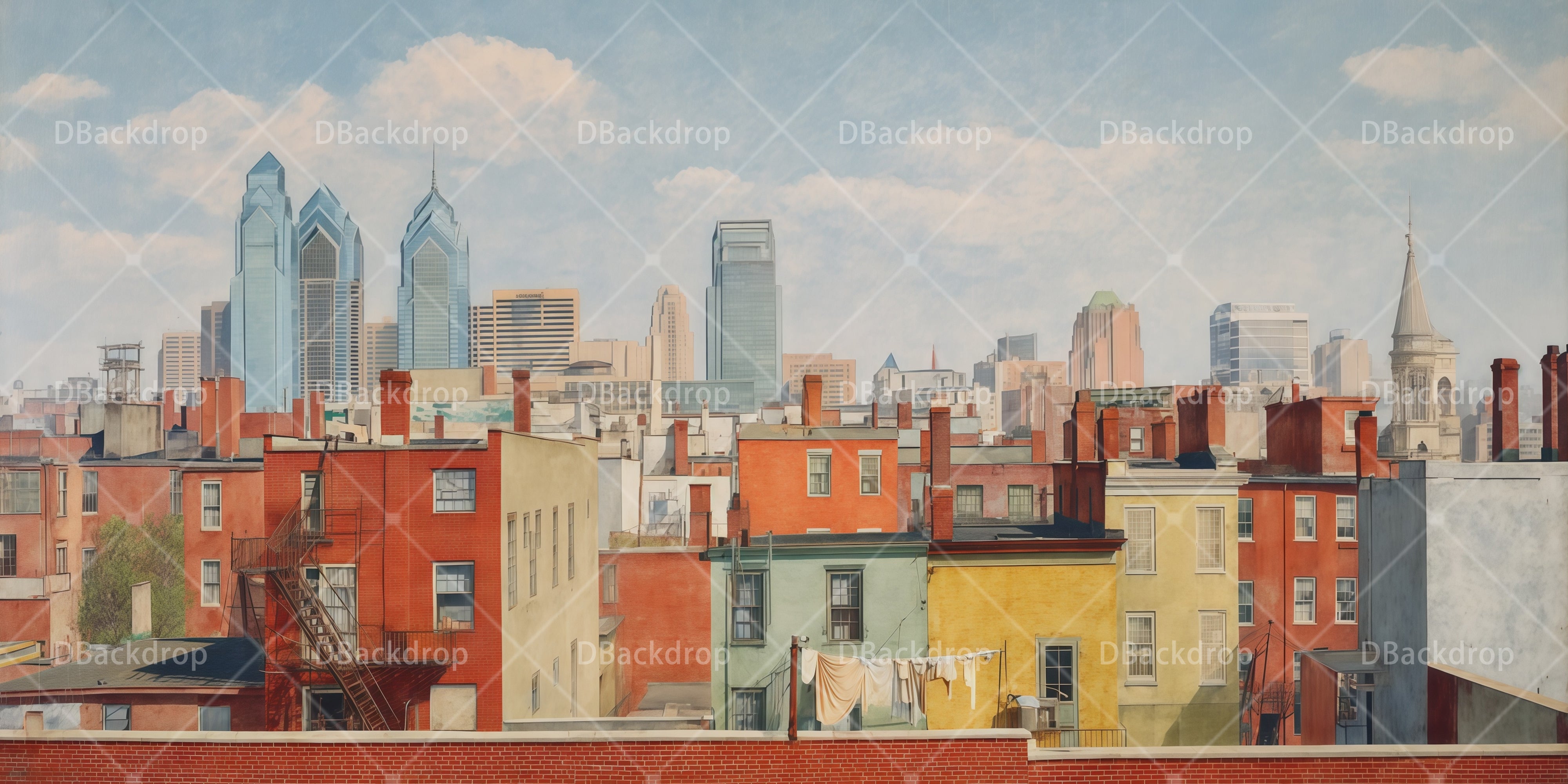 Movie Theater Backdrop NYC Tenements Performance Backdrops UK RR65-T44