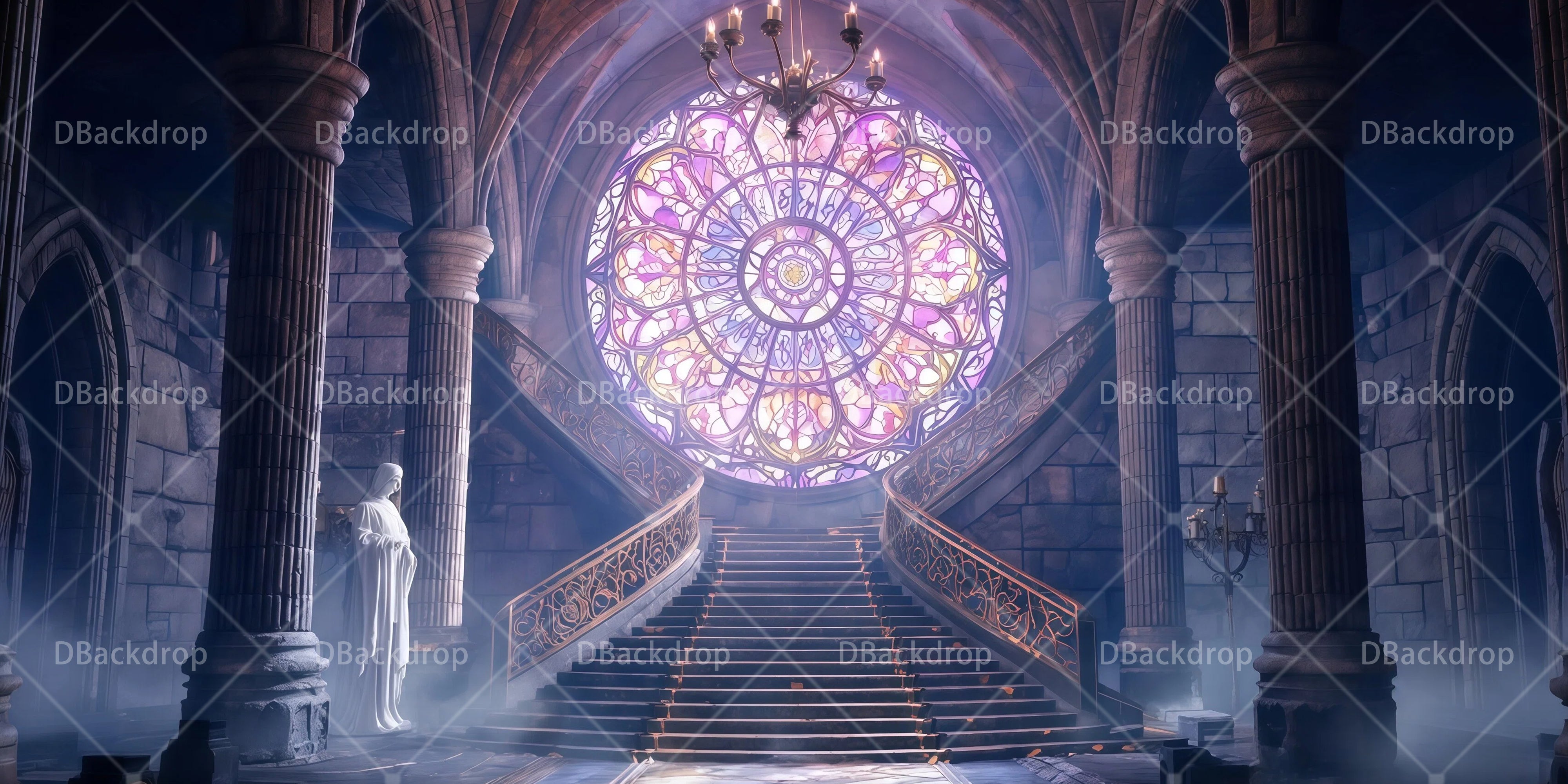 Church Stage Backdrops Medieval Cathedral Performance Backdrop UK RR65-T77
