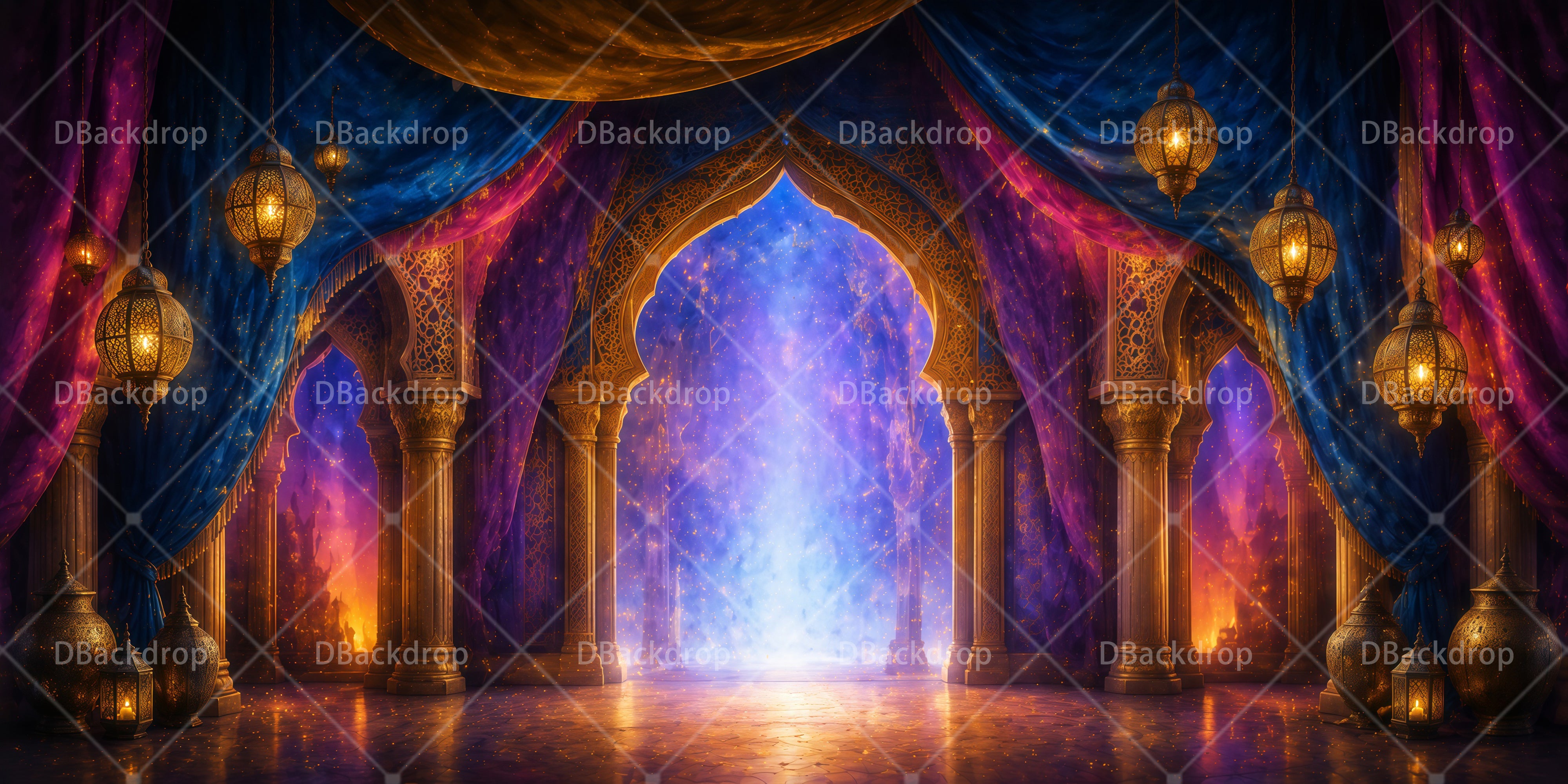 Fantasy Backdrop Luxurious Palace Scuba VBS Backdrop UK RR65-T8