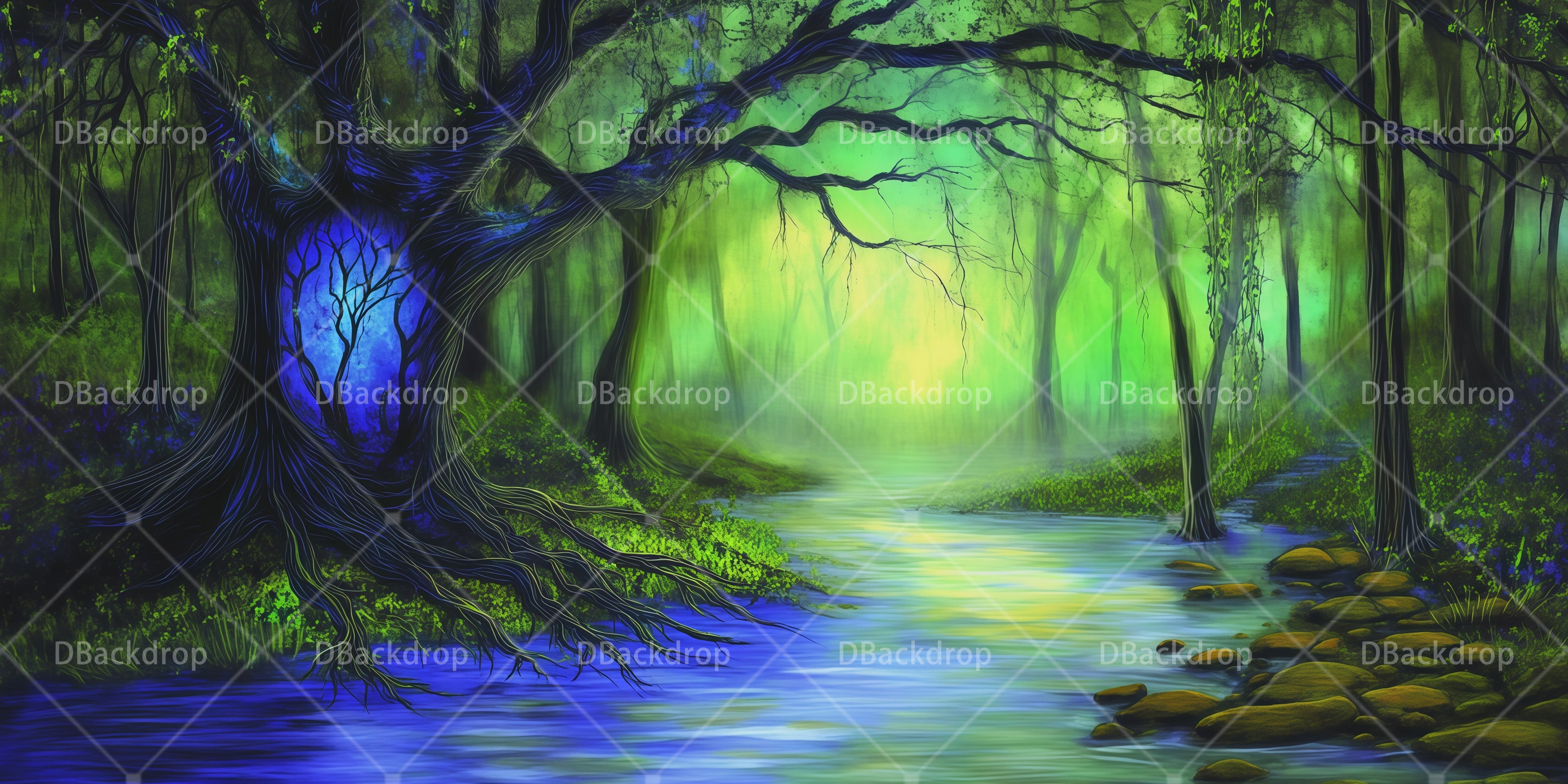 School Play Backdrops Whimsical Swamp Forest Stage Backdrop UK RR65-T99