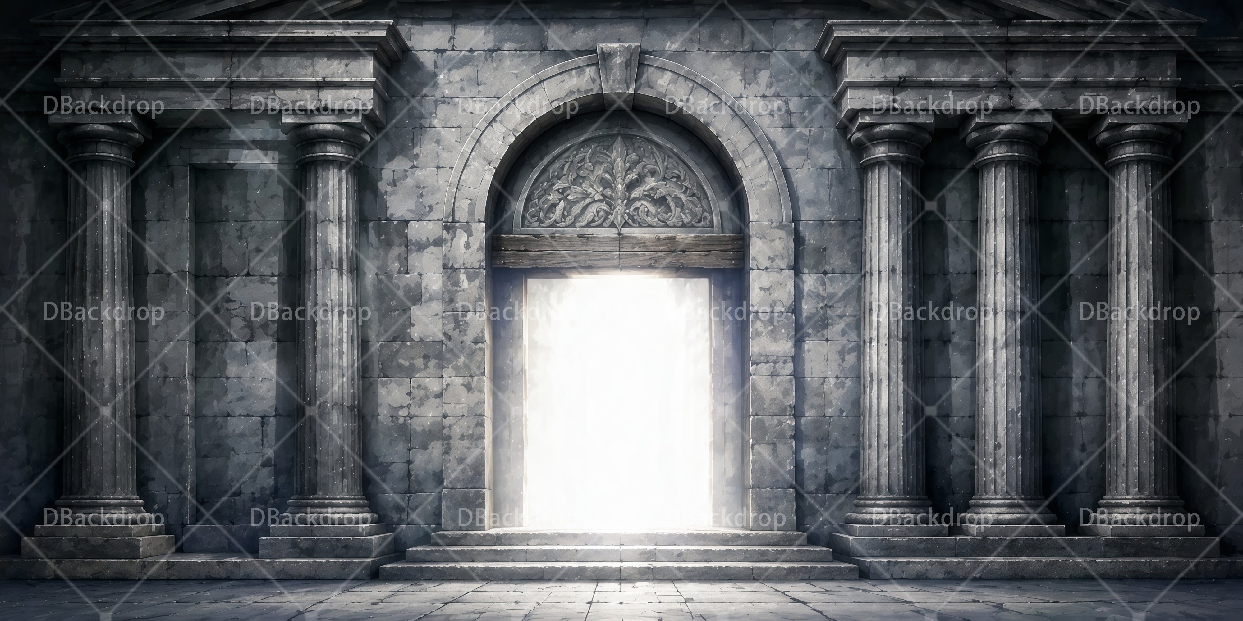 Stone Wall Backdrop Medieval Architecture VBS Backdrops UK RR65-T9