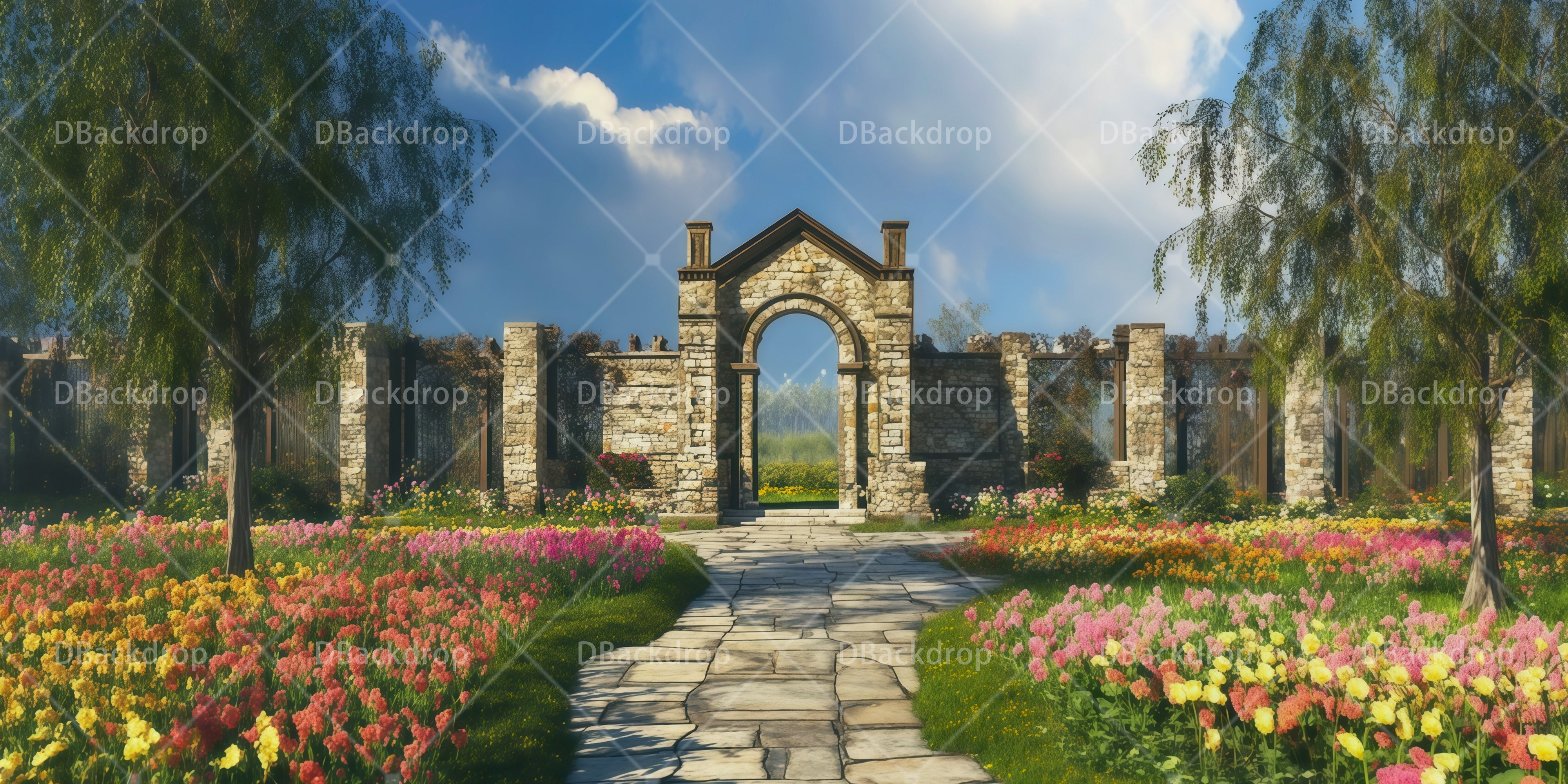 Stage Backdrop Ideas Secret Garden Flourishes Cheap UK Theater Backdrops RR66-T13
