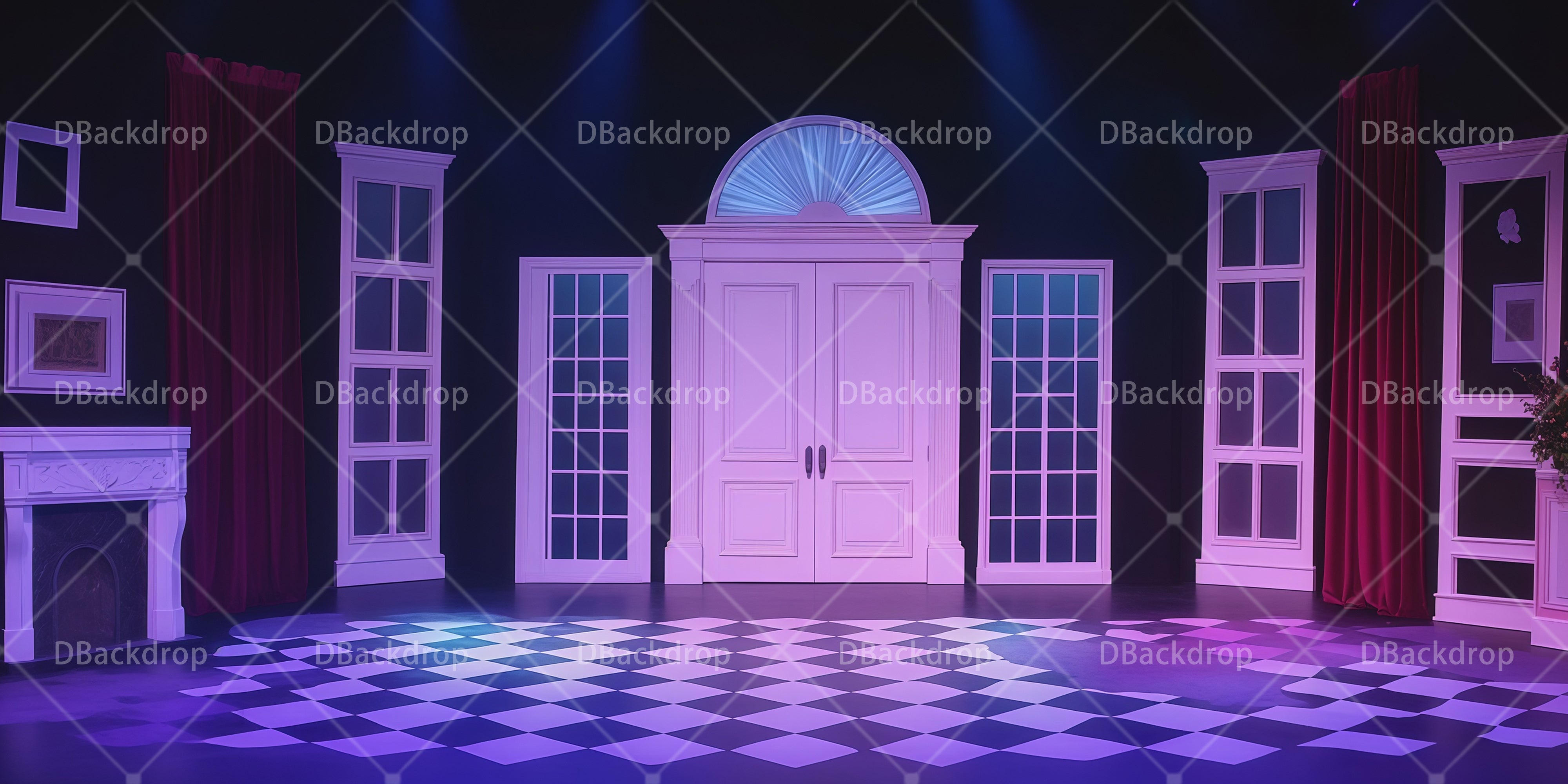Performance Backdrop Gothic Bedroom Professional Stage UK Backdrops RR66-T22