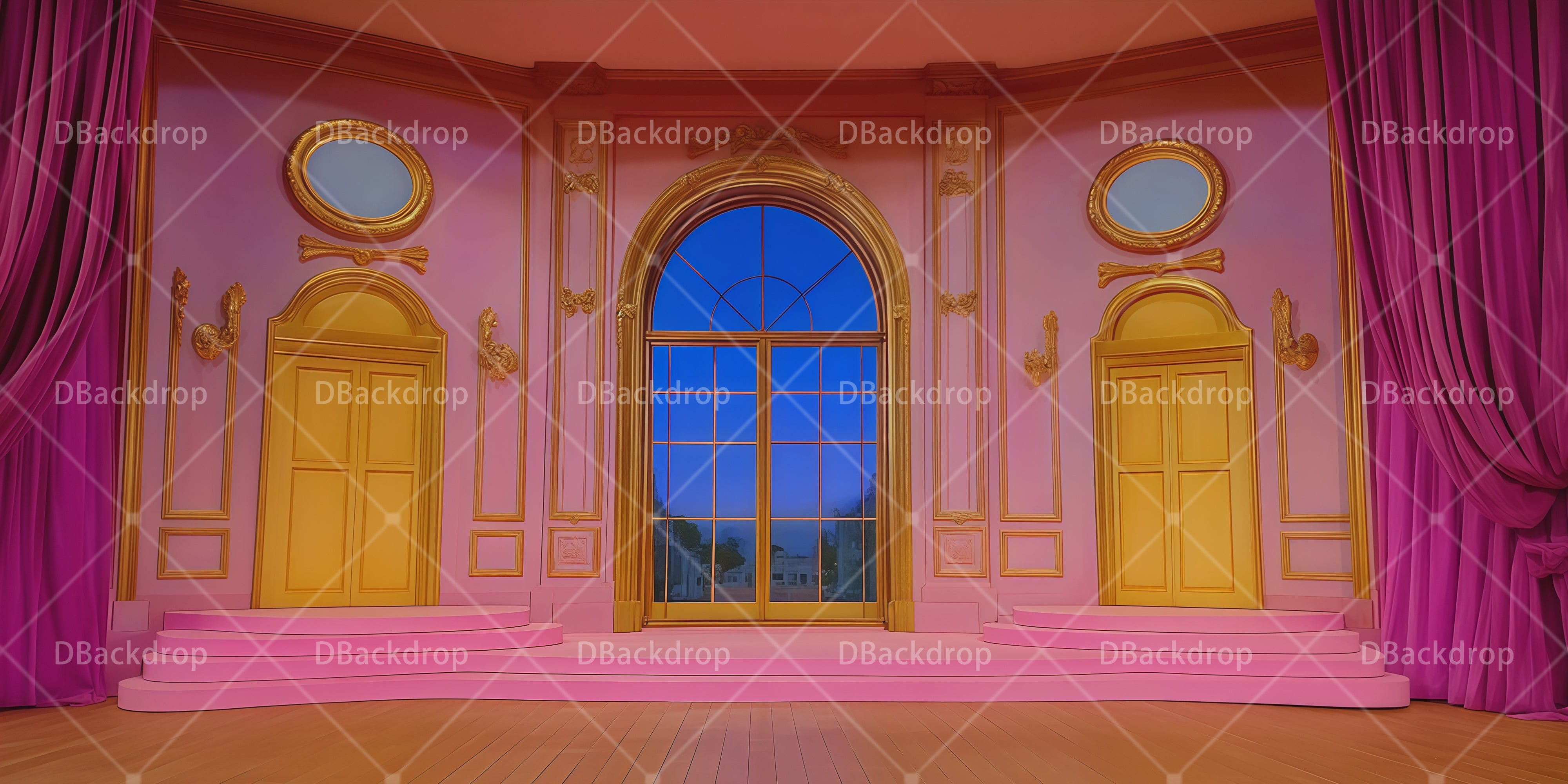 Theater Stage Backdrop UK Pink Palace Dance Recital Backdrops RR66-T46