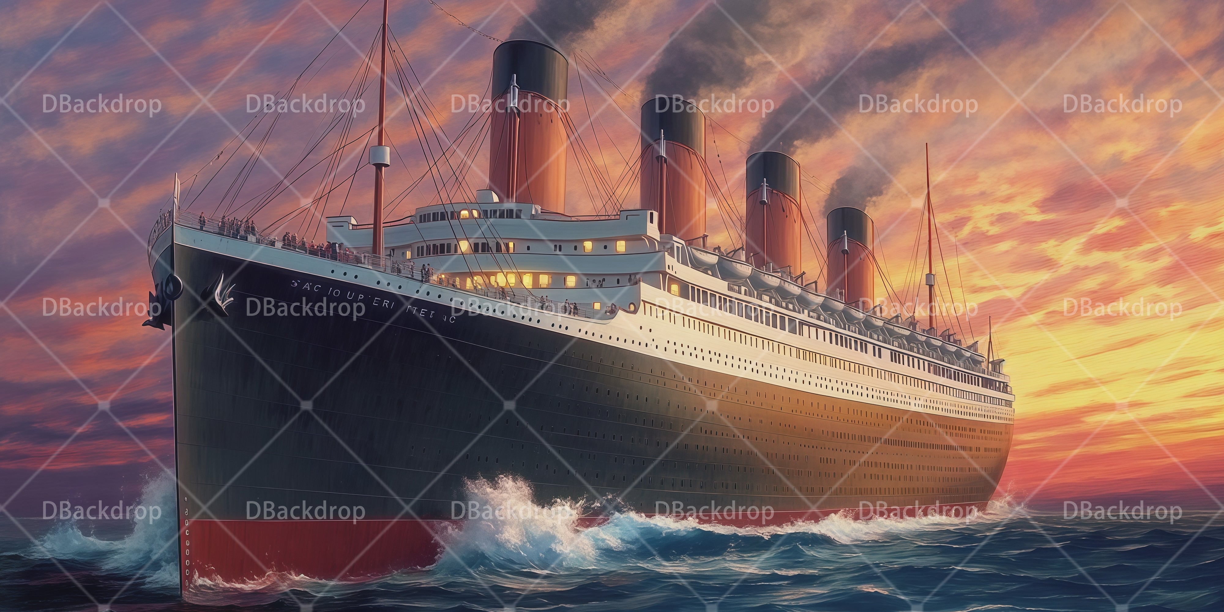 Movie Theater Backdrop Titanic Sunset Sailing UK Performance Backdrops RR66-T70