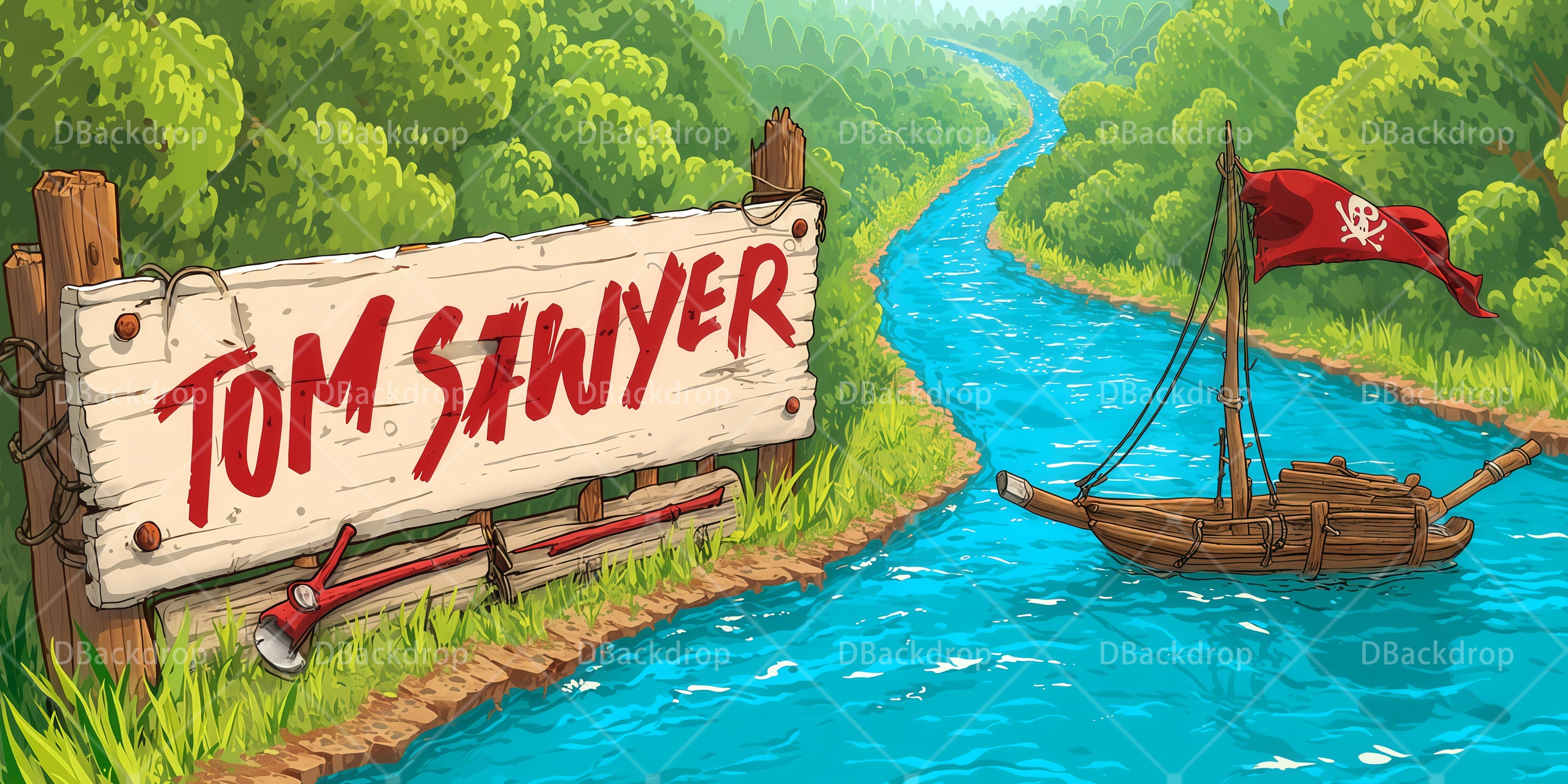 Theater Stage Backdrops Pirate UK River Raft Performance Backdrop RR66-T72