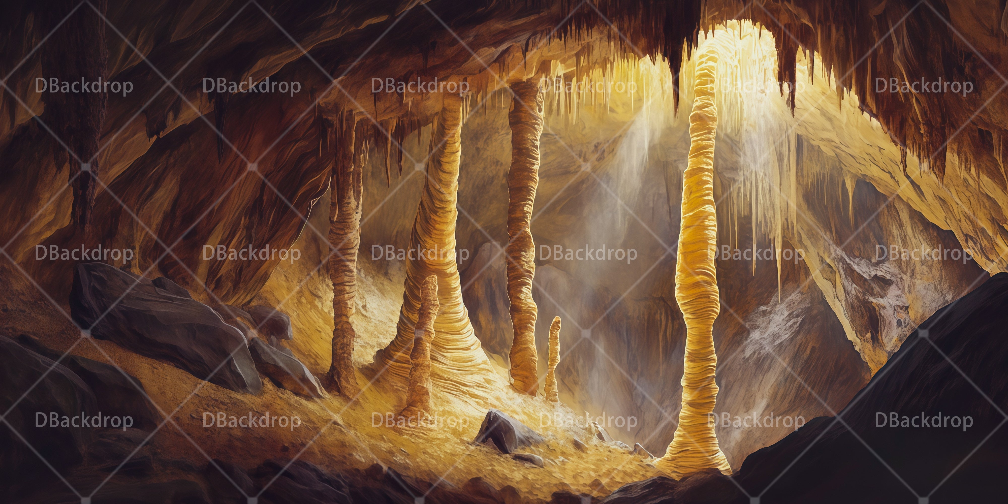 Large Stage Backdrops Hidden Cave Backdrop For Theater UK Play RR66-T74