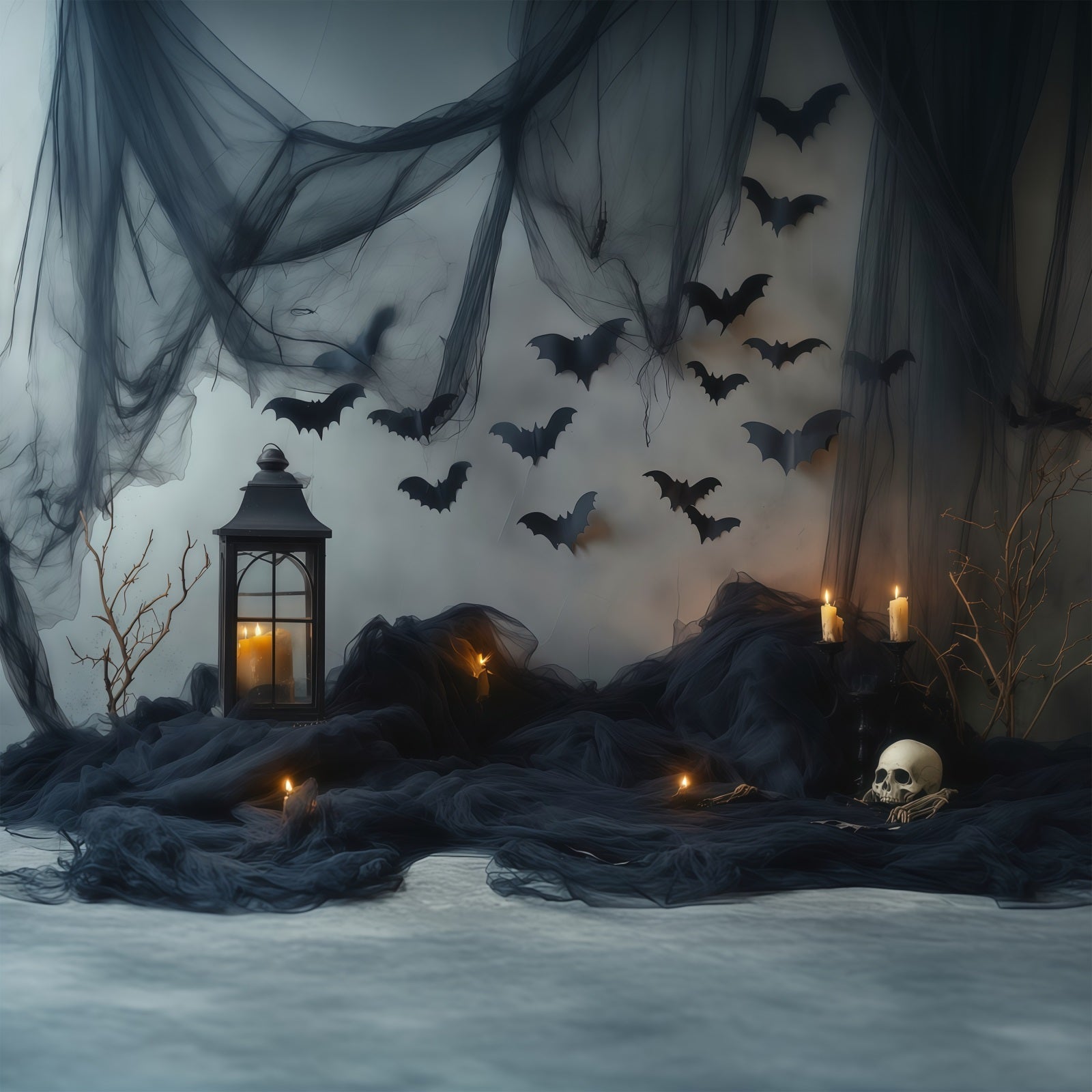 Halloween Backdrop Photos Dark Bat Candle Drapes DIY Halloween Photo Backdrop UK RR67-100