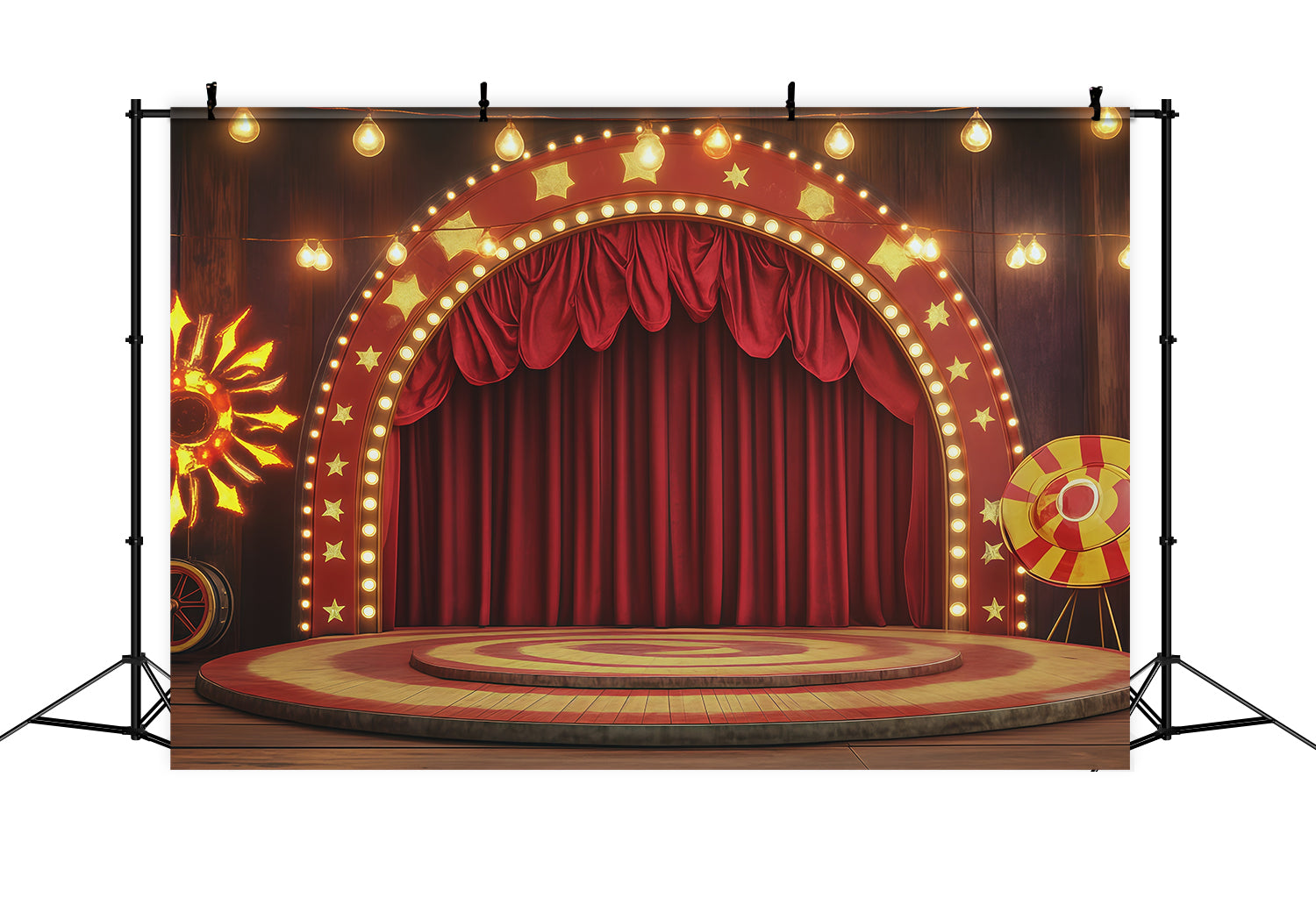 Halloween Stage Backdrop Vintage Circus Curtain Stage Halloween Photography Backdrops UK RR67-134