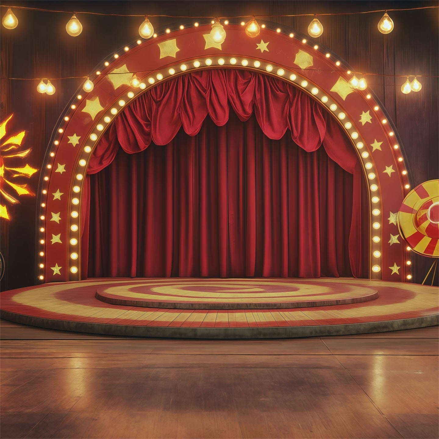 Halloween Stage Backdrop Vintage Circus Curtain Stage Halloween Photography Backdrops UK RR67-134