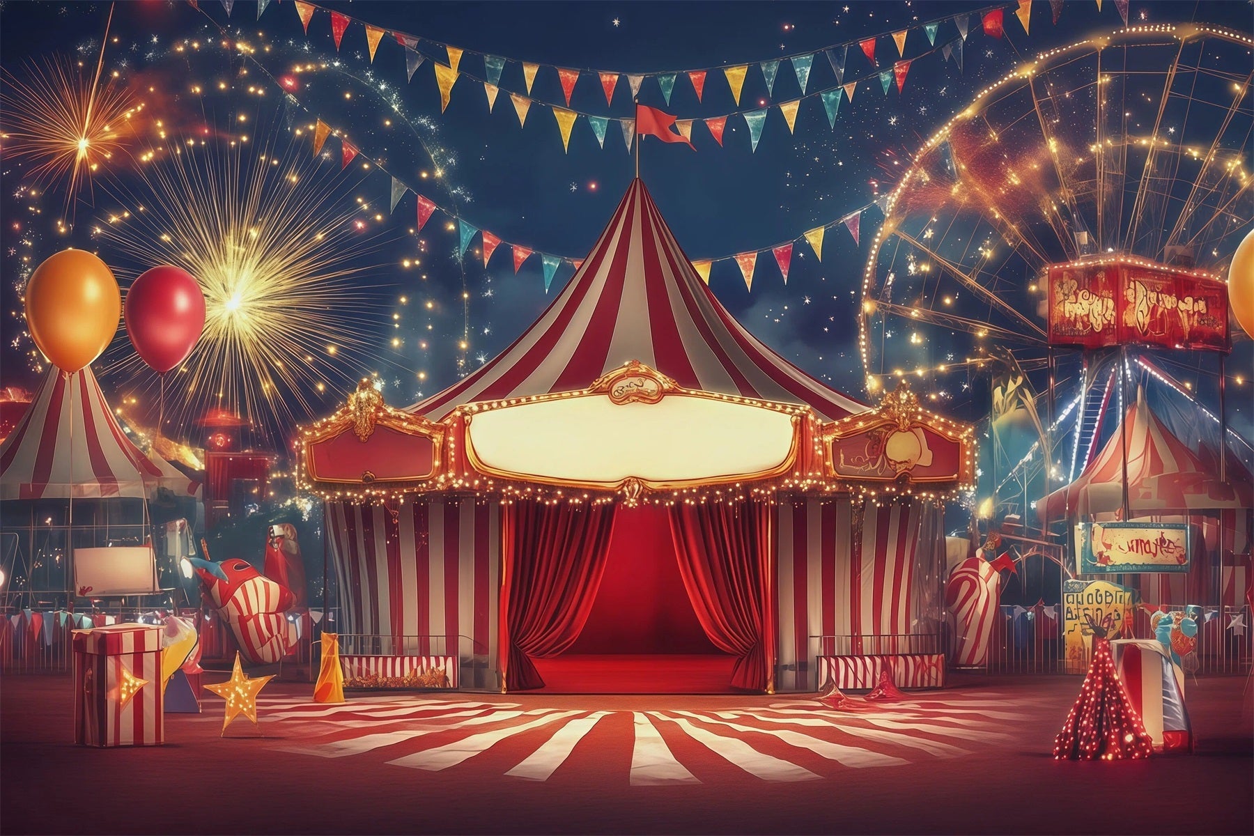 Halloween Backdrops For Pictures Firework Carnival Entrance Halloween Circus Backdrop UK RR67-138