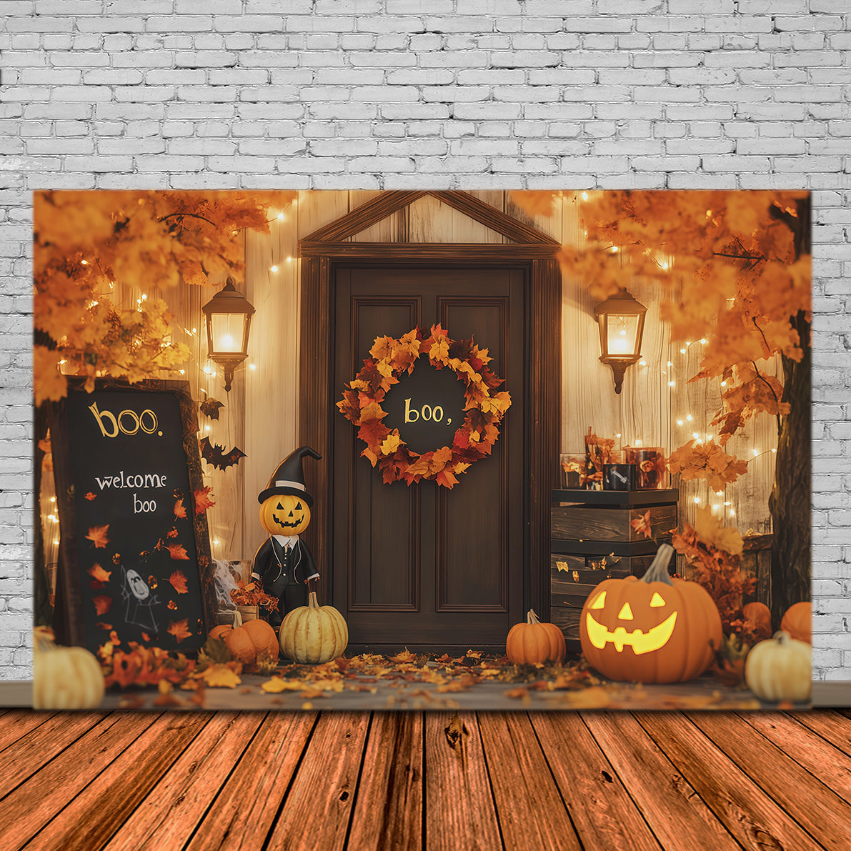 Diy Halloween Photo Booth Backdrop Pumpkin Doorway Welcome 10x10 Halloween Backdrop UK RR67-140