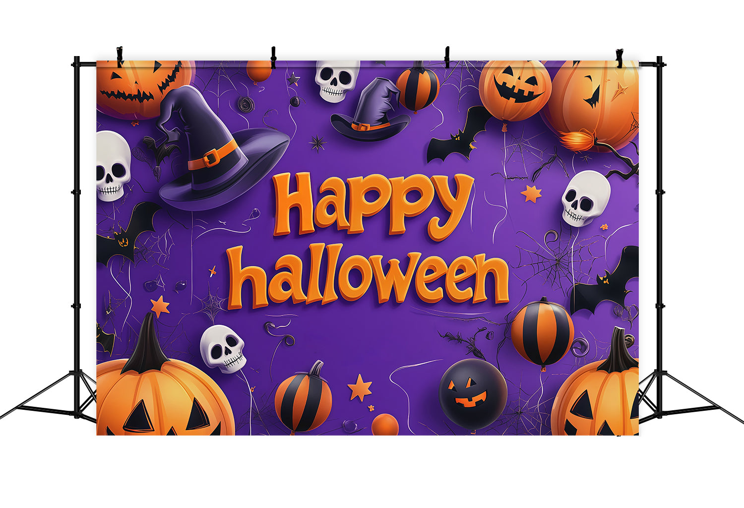 Halloween Backdrop Ideas Diy Pumpkin Skull Balloon Party Purple Halloween Backdrop UK RR67-143
