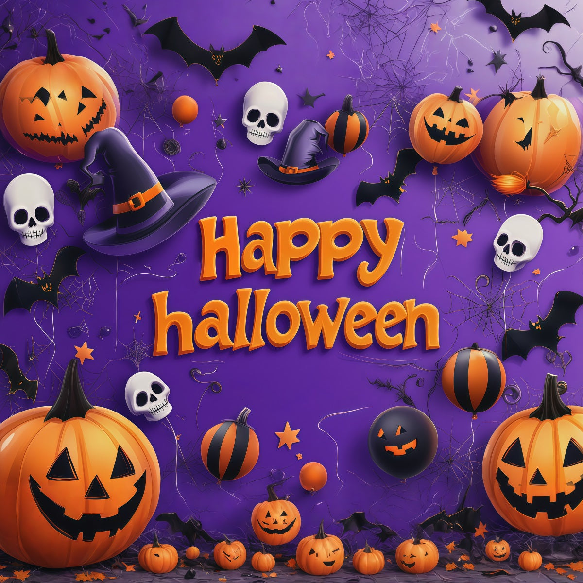 Halloween Backdrop Ideas Diy Pumpkin Skull Balloon Party Purple Halloween Backdrop UK RR67-143