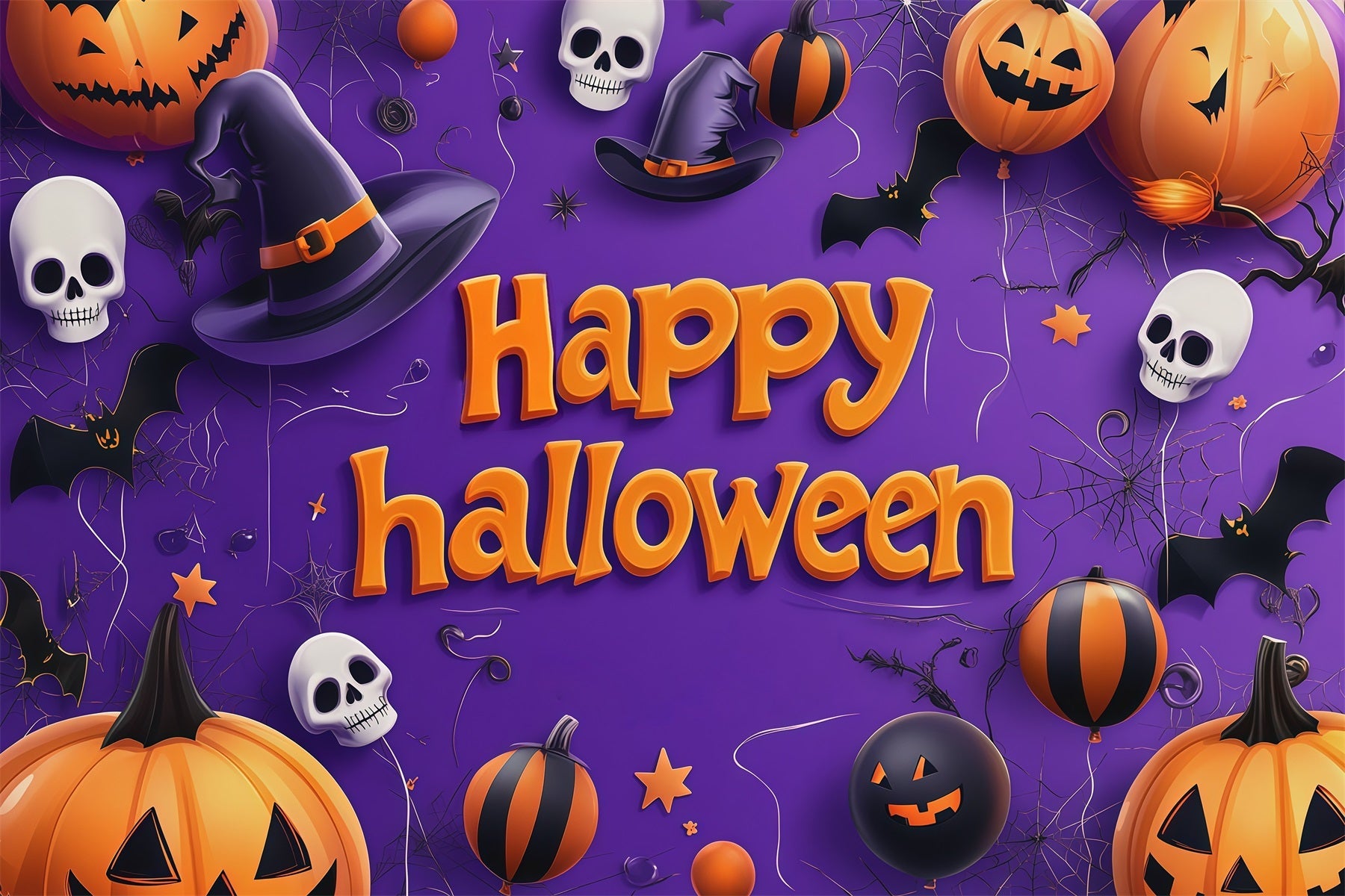 Halloween Backdrop Ideas Diy Pumpkin Skull Balloon Party Purple Halloween Backdrop UK RR67-143