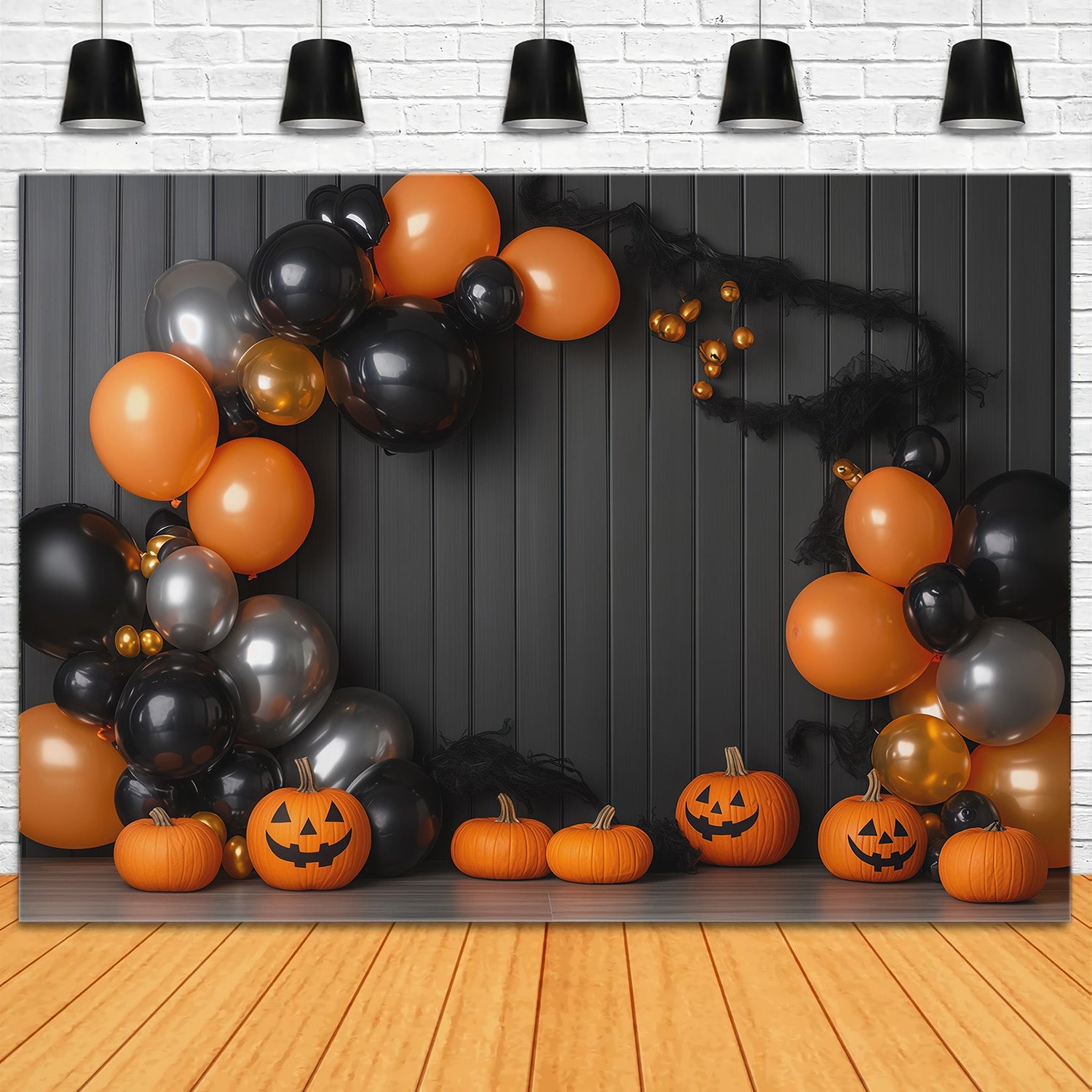 Halloween Backdrop Photos Pumpkin Balloon Party Arch Diy Halloween Photo Backdrop UK RR67-149