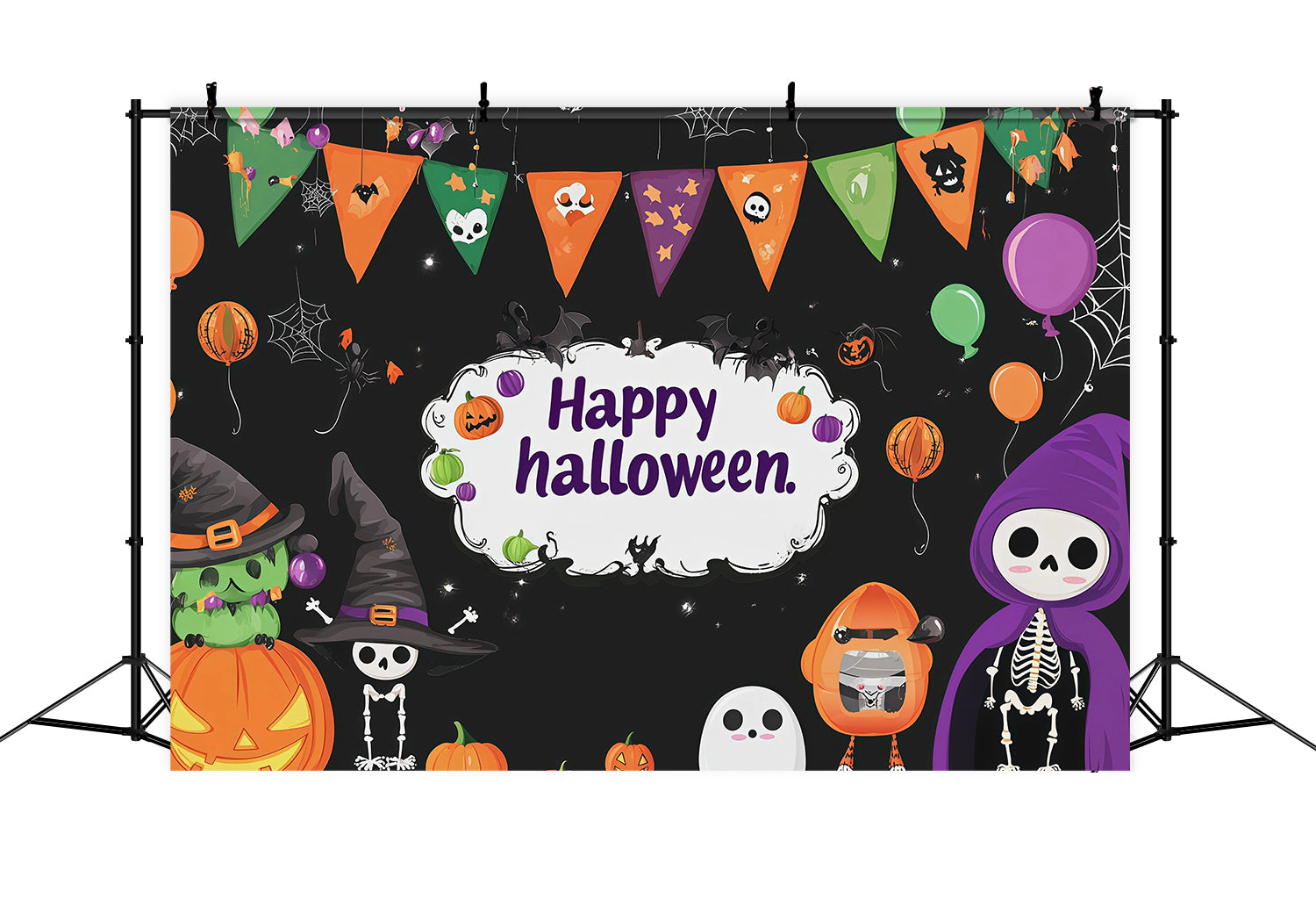 Halloween Party Backdrops Cute Skeleton Pumpkin Celebration Halloween Photo Booth Backdrop UK RR67-156