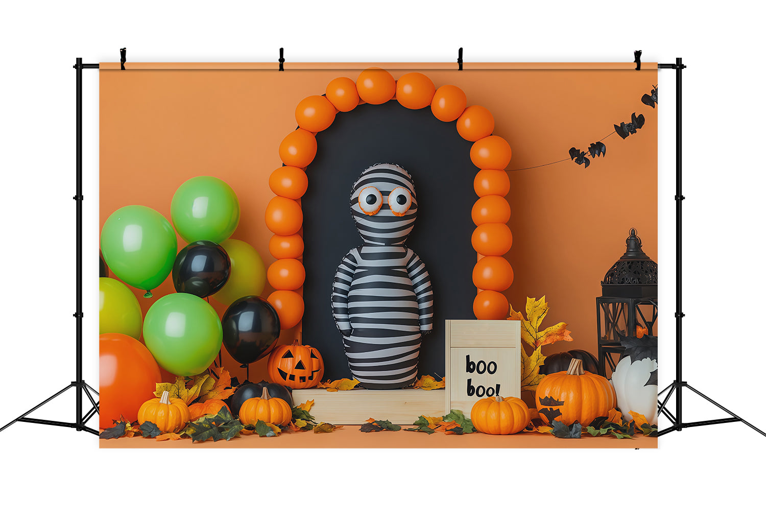 Halloween Balloon Backdrop Ideas Striped Mummy Arch Halloween Cardboard Backdrops UK RR67-182