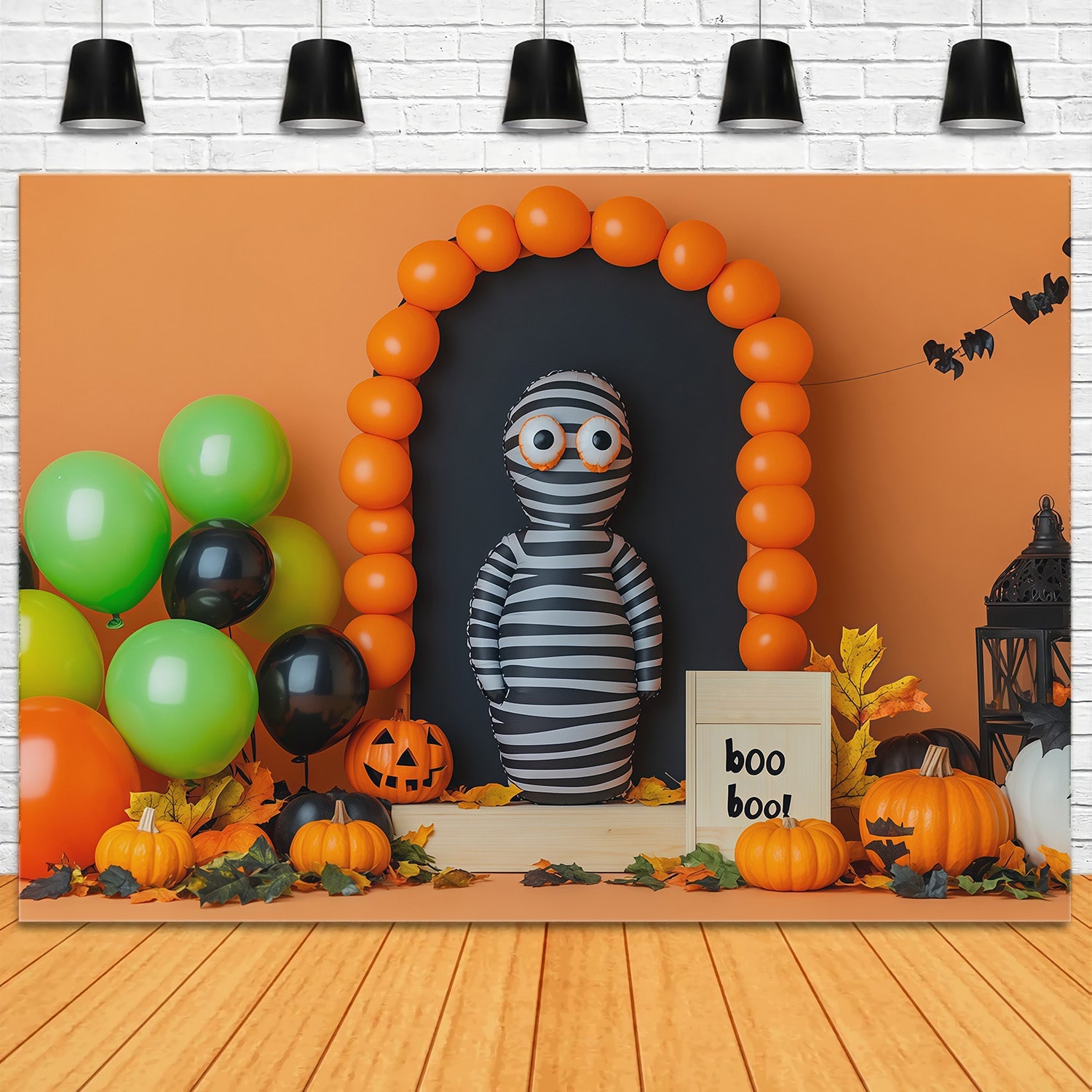Halloween Balloon Backdrop Ideas Striped Mummy Arch Halloween Cardboard Backdrops UK RR67-182