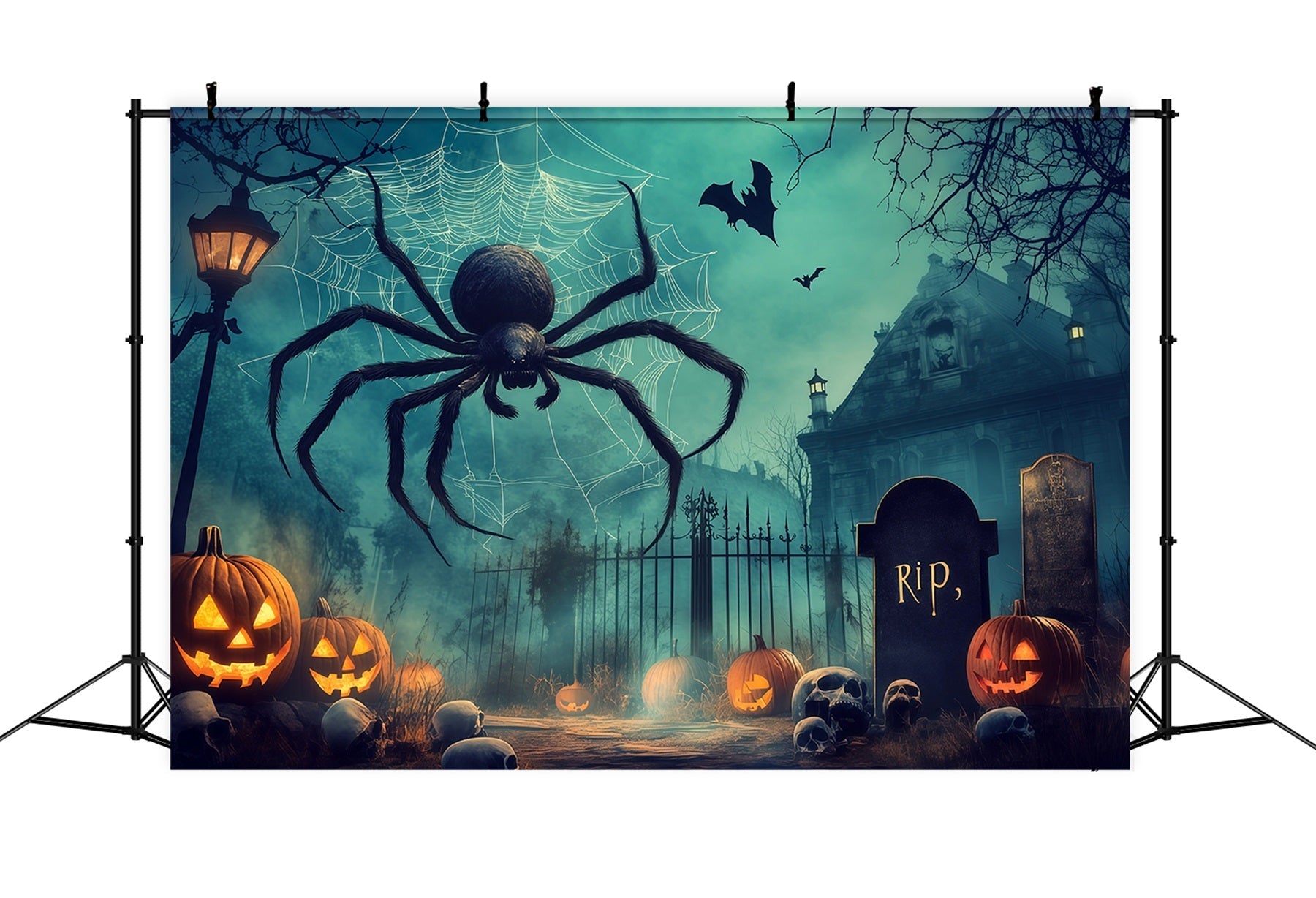 Spider Backdrops Pumpkin Graveyard Manor Backdrops For Magicians UK RR67-184