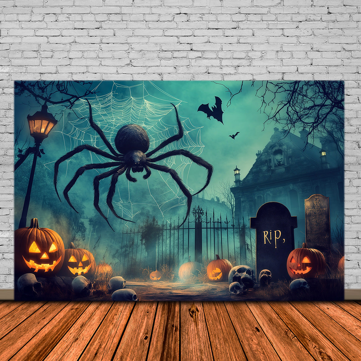 Spider Backdrops Pumpkin Graveyard Manor Backdrops For Magicians UK RR67-184