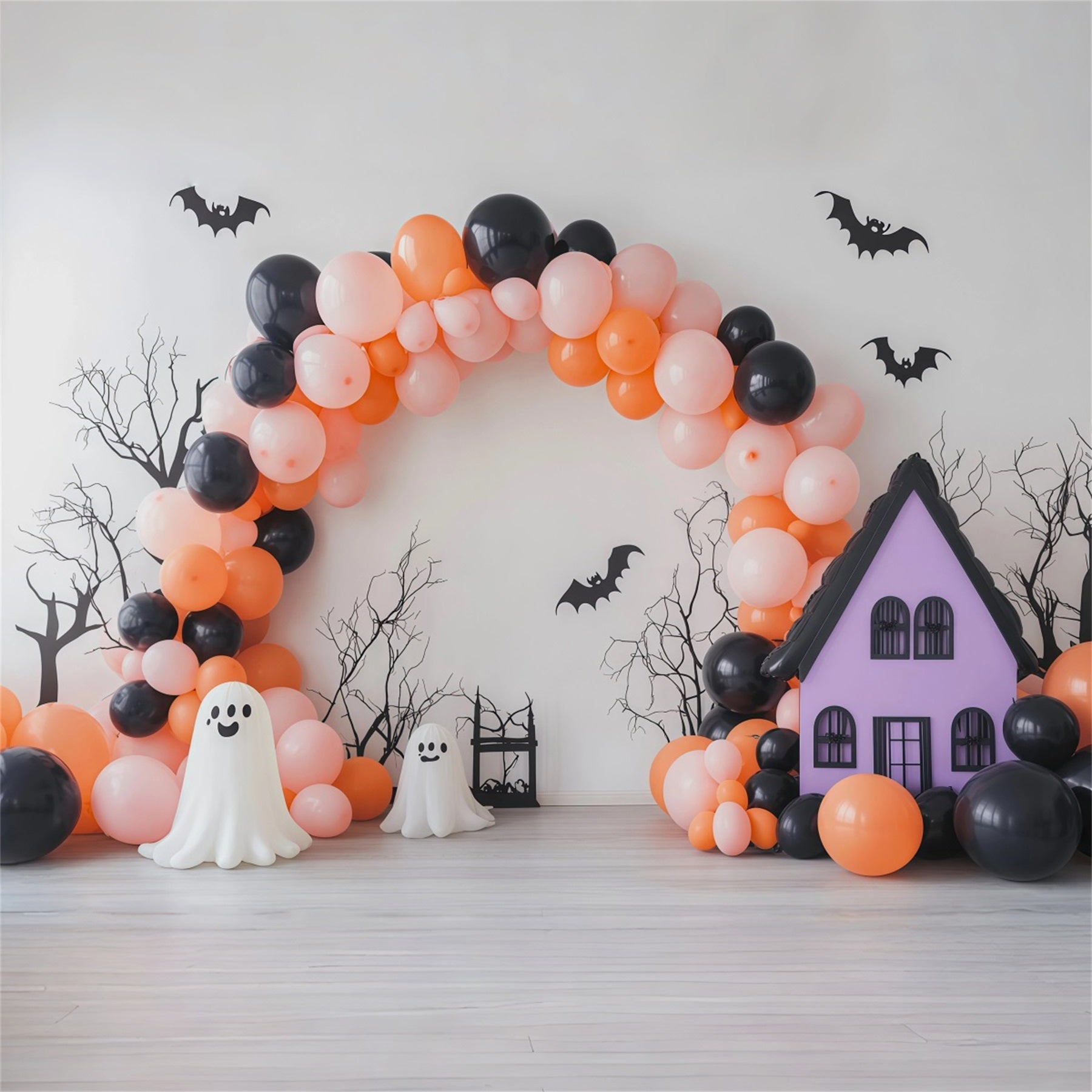 Ghost Arch Backdrop Cartoon House Arch Halloween Backdrop For Photo Booth UK RR67-187