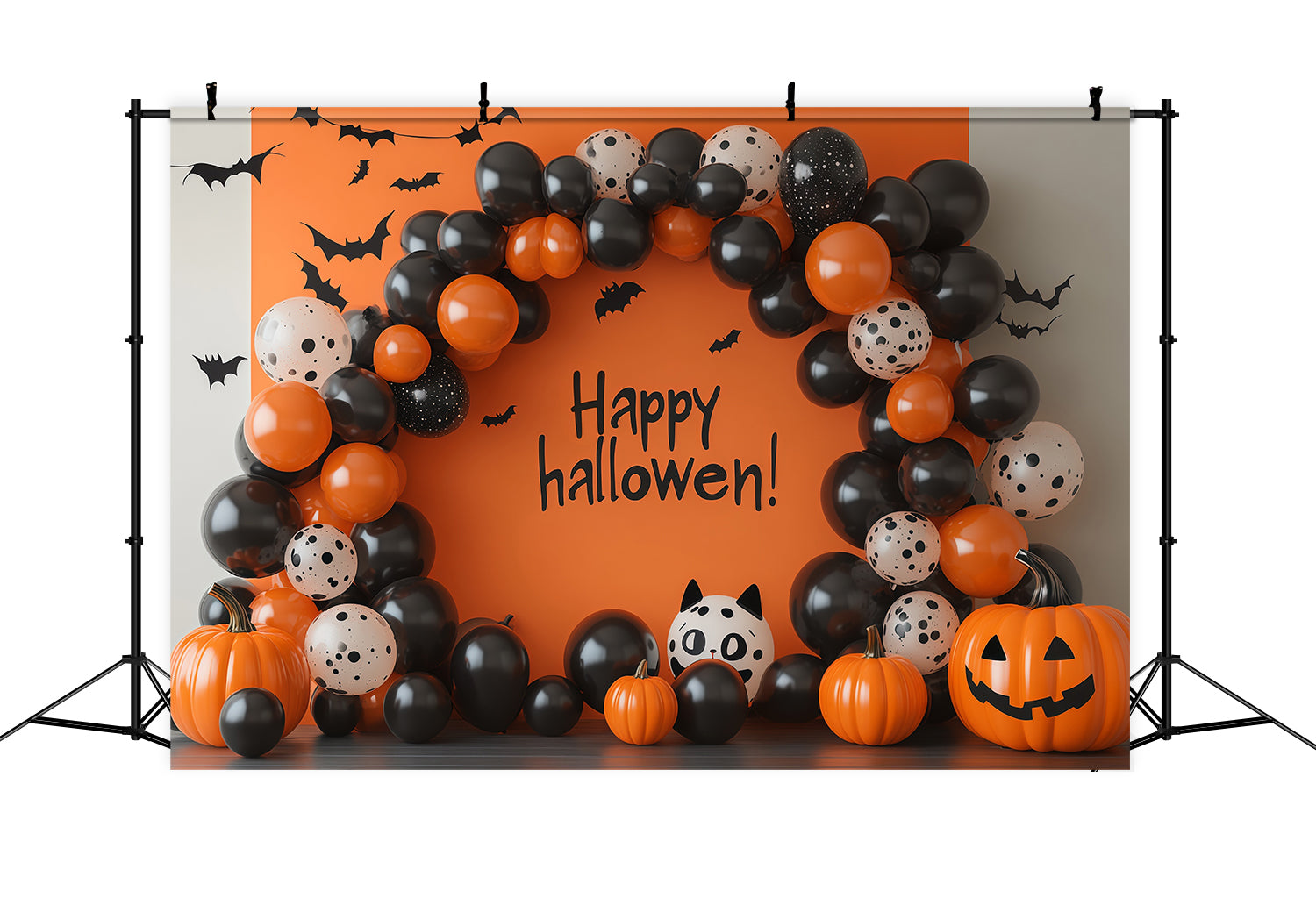 Halloween Backdrop Balloons Black Orange Decoration Diy Halloween Backdrop Ideas UK RR67-189