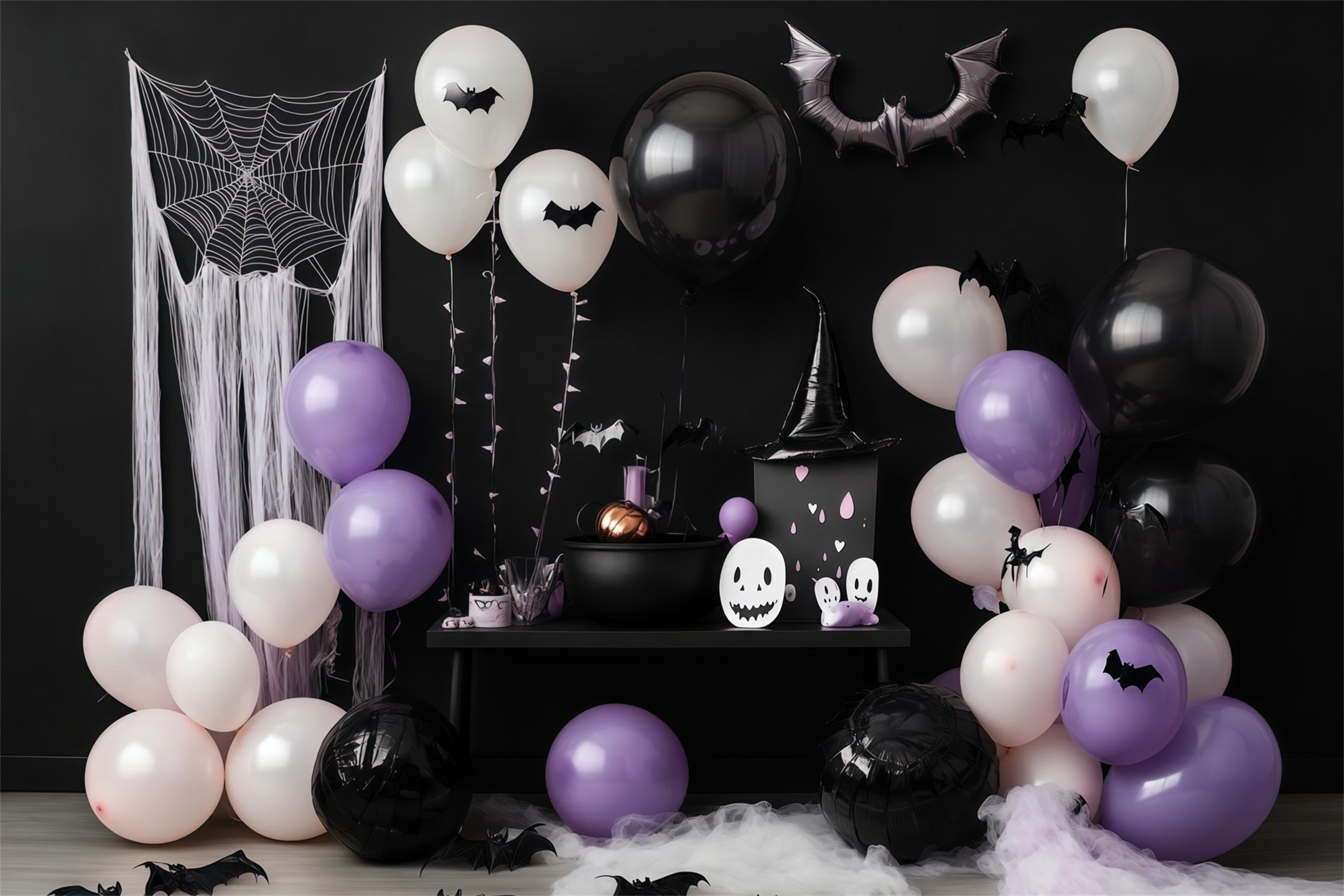 Halloween Balloon Arch Backdrop Witch Cauldron Party Halloween Baby Shower Backdrop UK RR67-198
