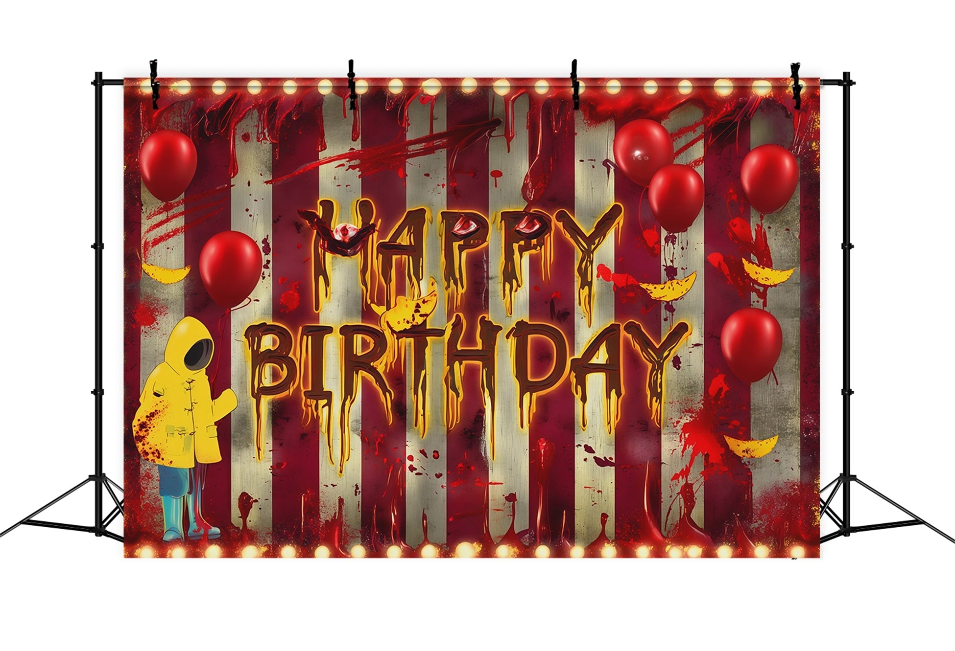 Halloween Picture Backdrops Bloody Letters Balloon Wall Halloween Birthday Backdrop UK RR67-26
