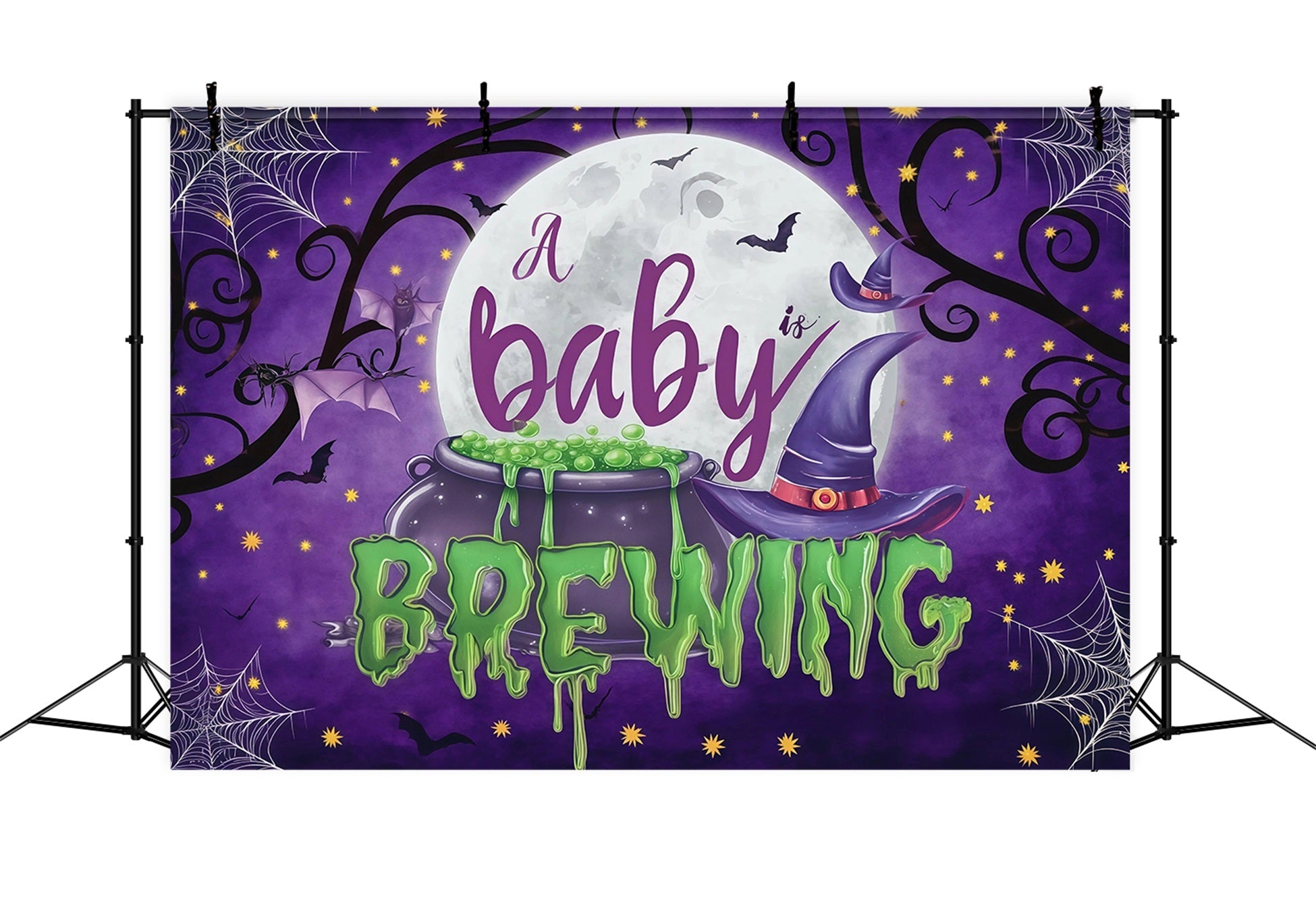 Halloween Baby Shower Backdrop Baby Brewing Witch Cauldron Photography Halloween Backdrop UK RR67-36