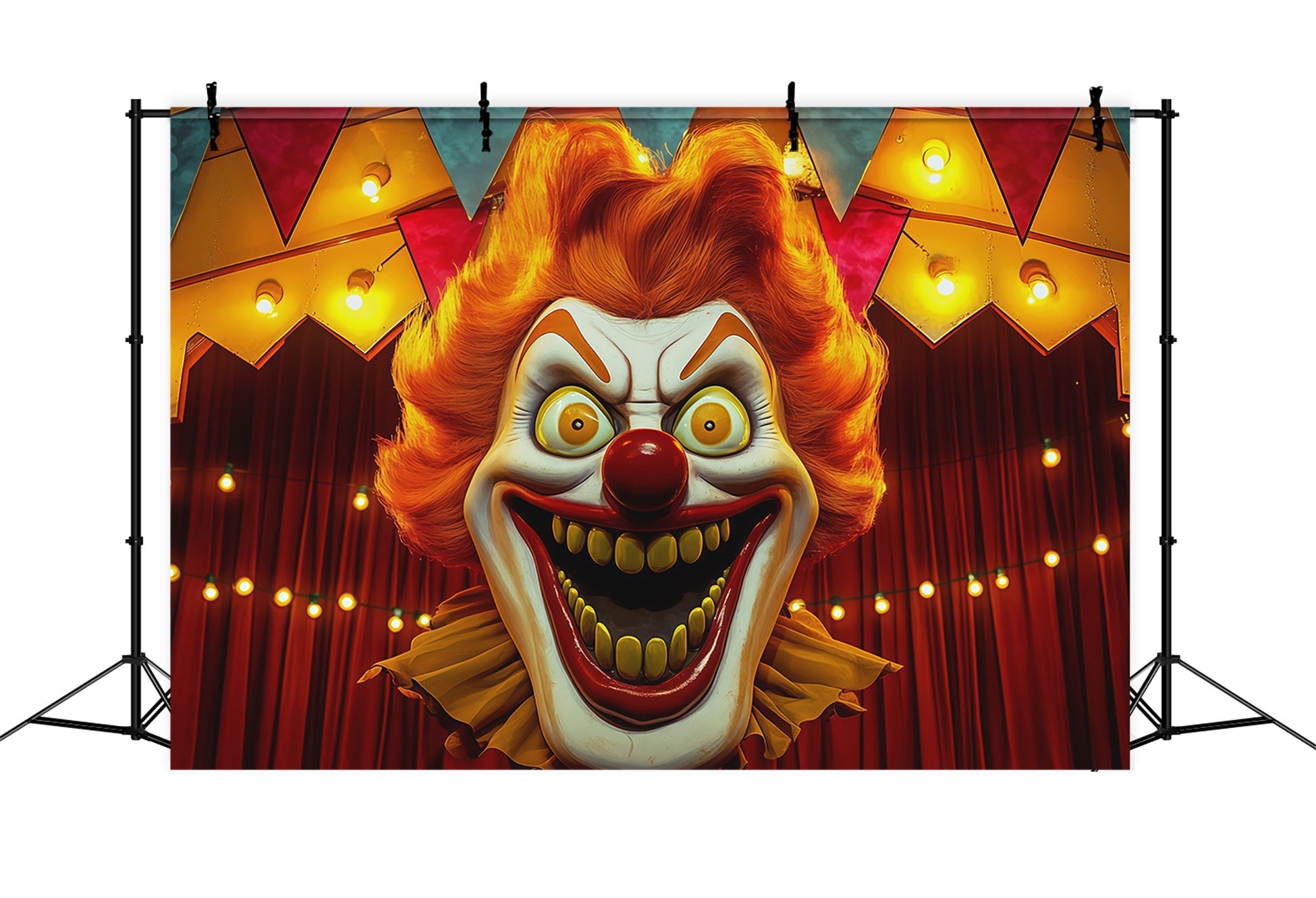 Halloween Backdrops For Pictures Creepy Clown Circus Stage Halloween Circus Backdrop UK RR67-39