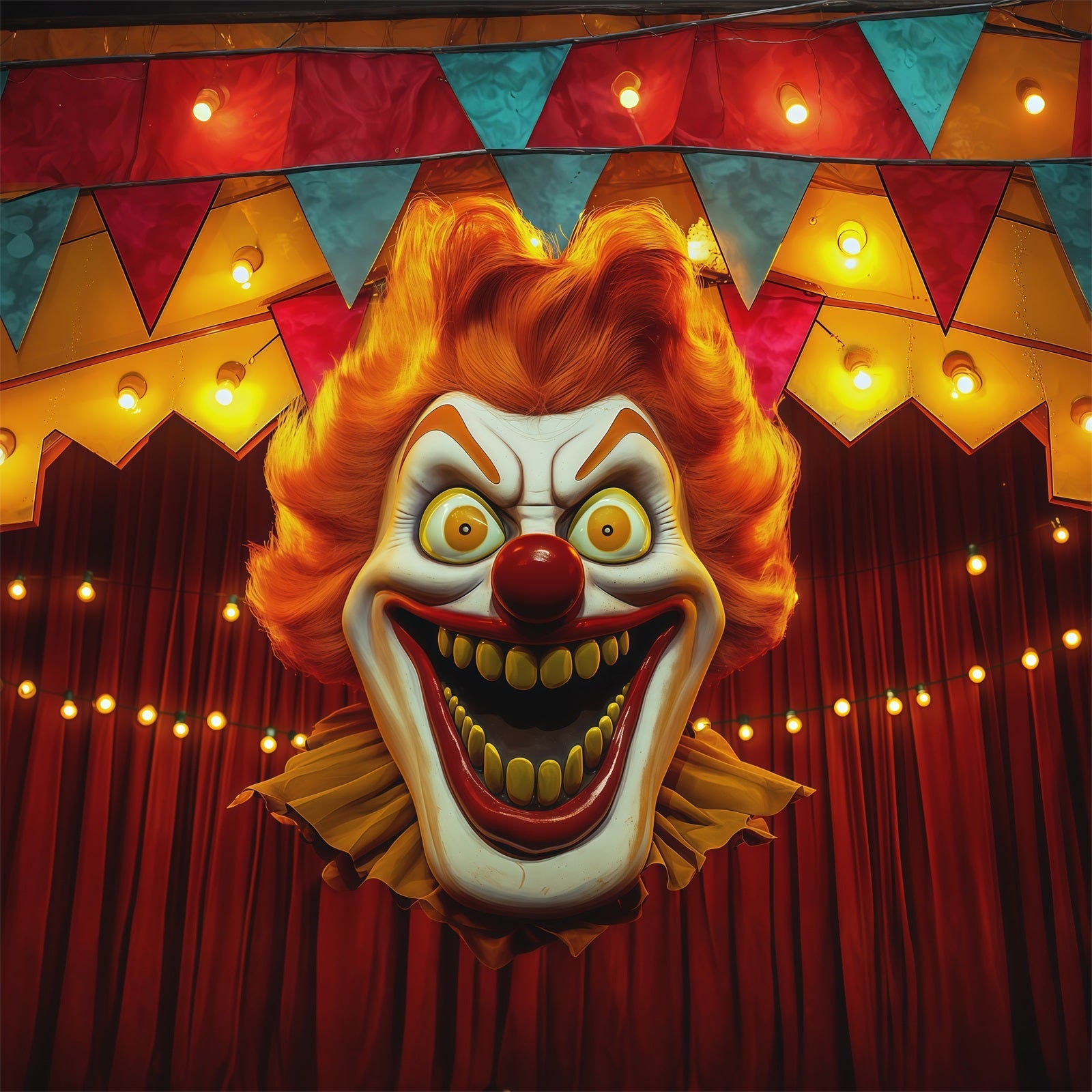 Halloween Backdrops For Pictures Creepy Clown Circus Stage Halloween Circus Backdrop UK RR67-39