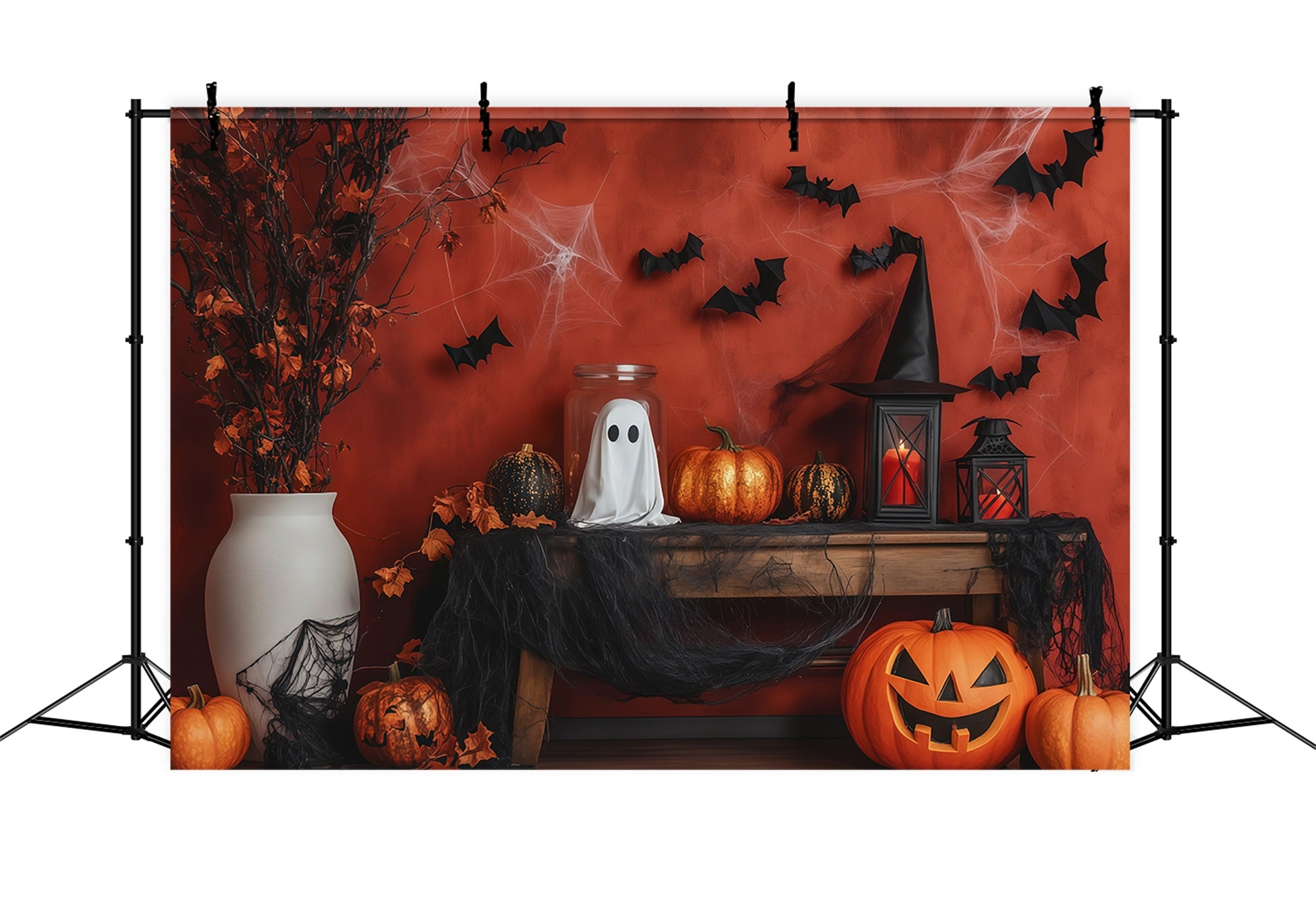Halloween Backdrop Photos Ghost Pumpkin Mantel Decor DIY Halloween Photo Backdrop UK RR67-50