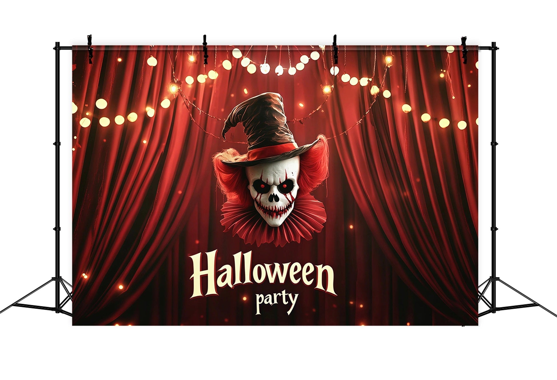Halloween Party Backdrops Clown Skull Red Curtain Halloween Photo Booth Backdrop UK RR67-57