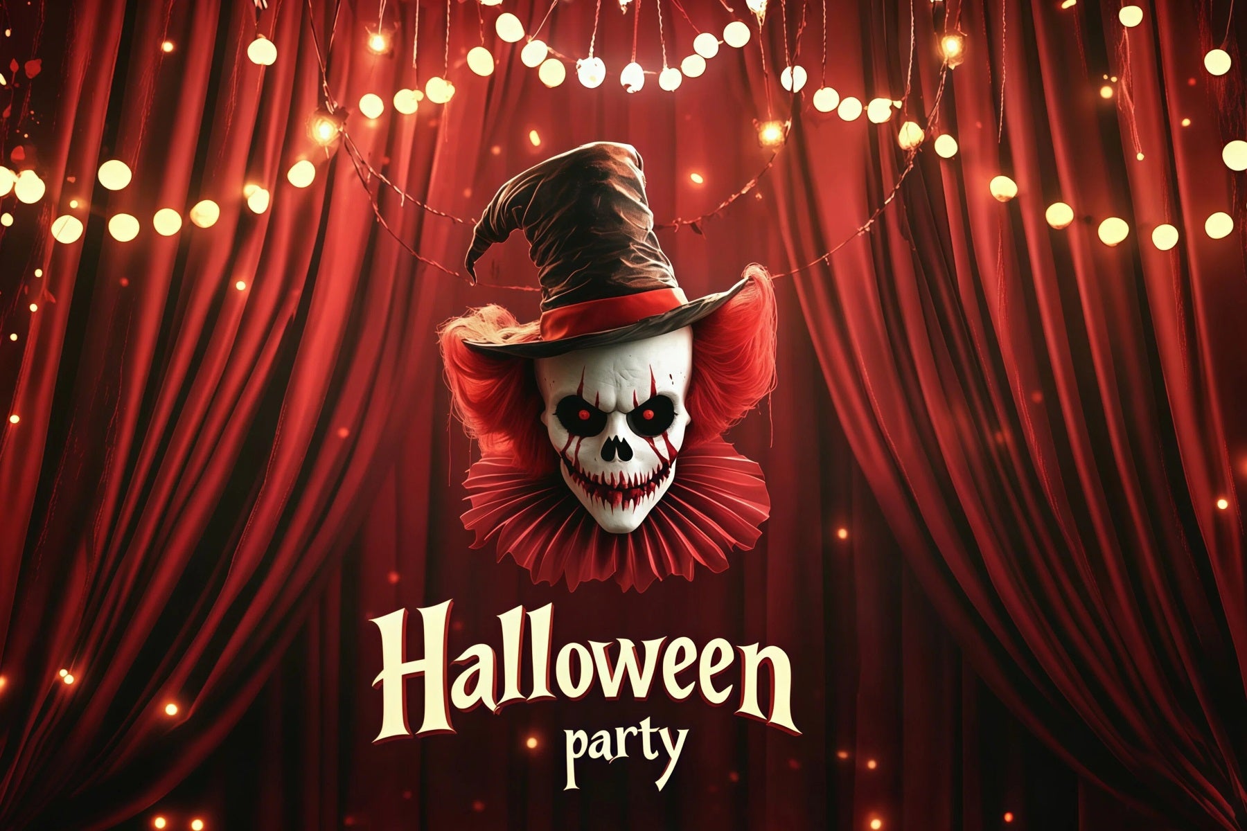 Halloween Party Backdrops Clown Skull Red Curtain Halloween Photo Booth Backdrop UK RR67-57