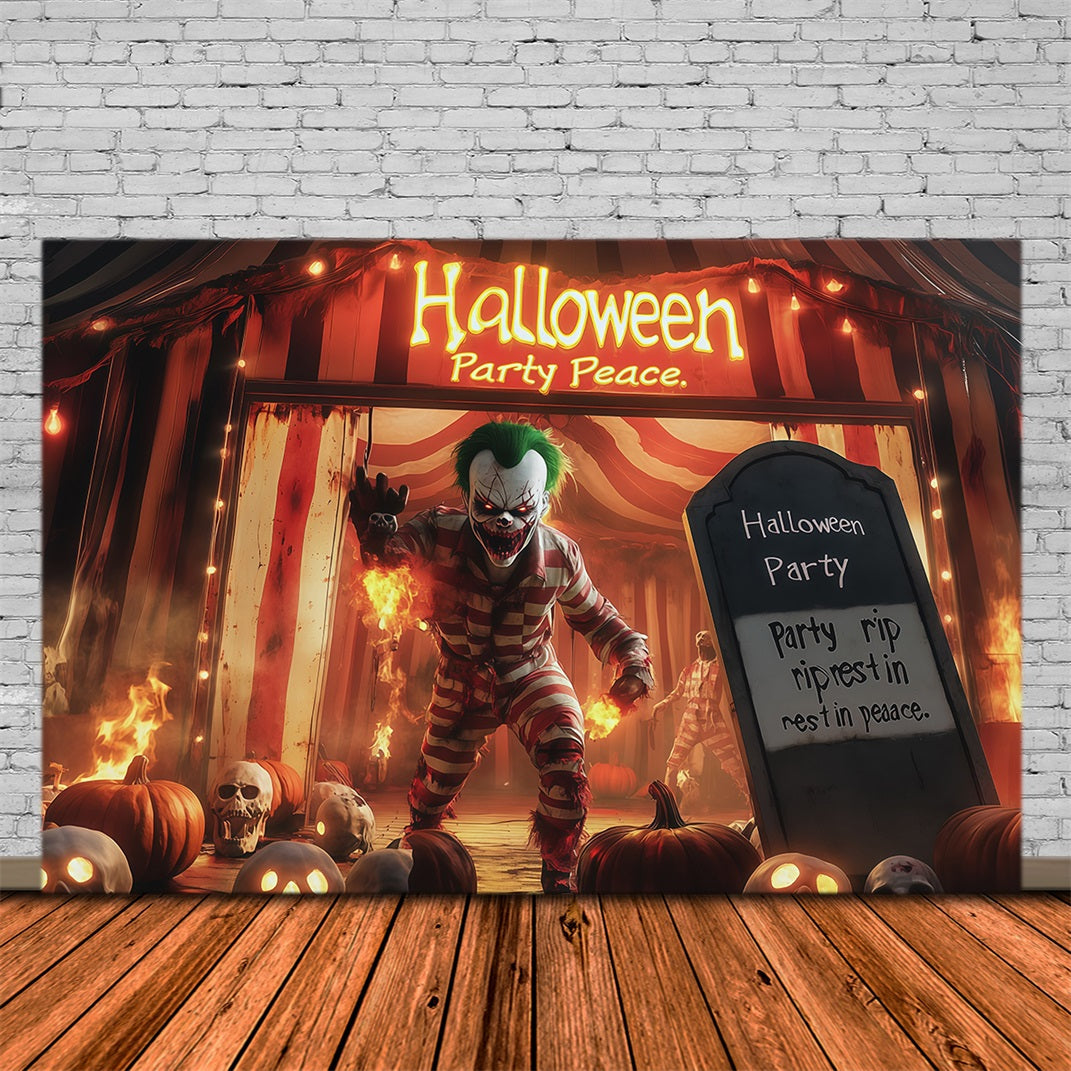 Halloween Backdrop Photo Haunted Clown Circus Entrance Halloween Party Backdrop UK RR67-60