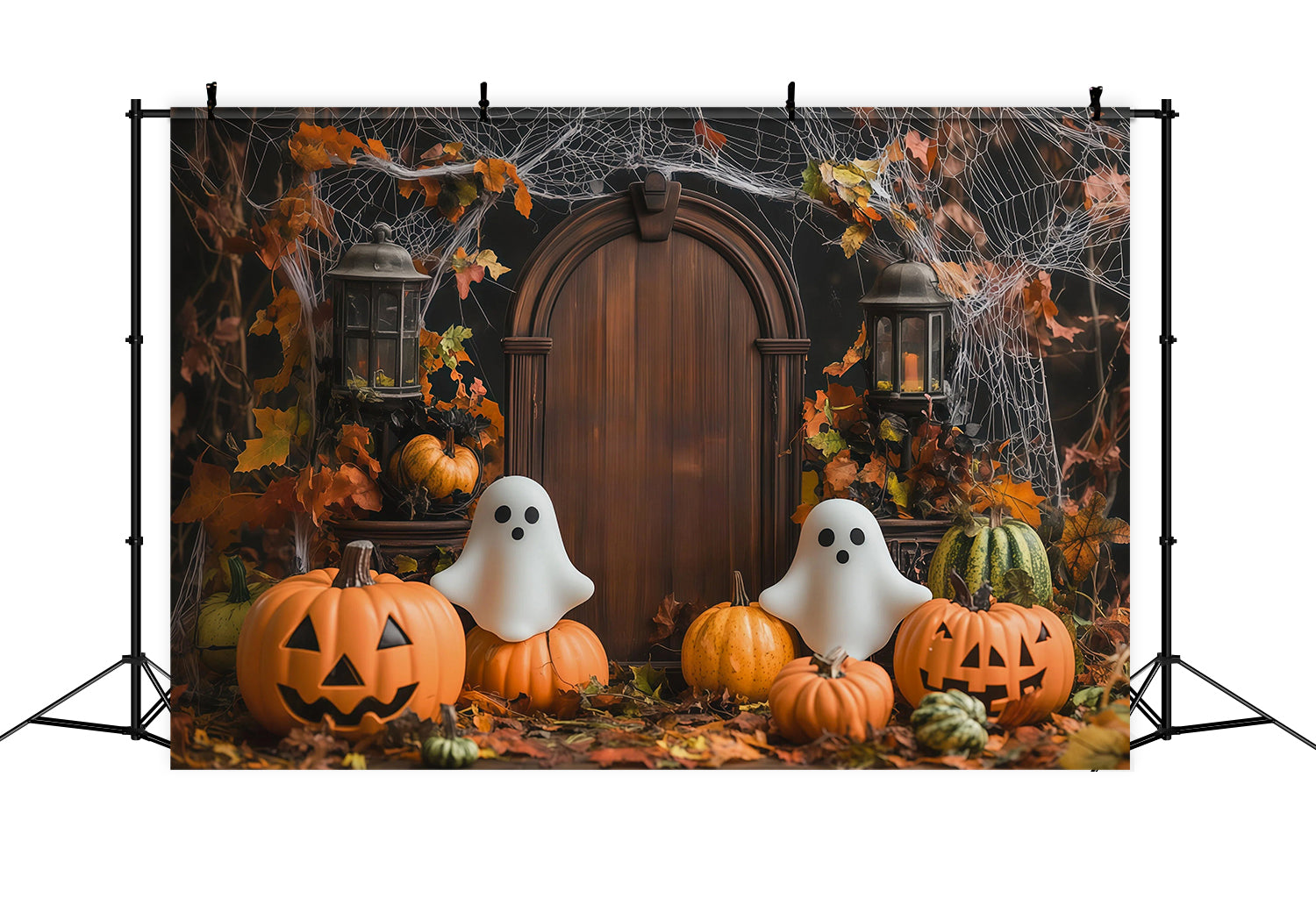 Halloween Backdrop Photo Booth Autumn Ghost Pumpkin Door Backdrops Halloween UK RR67-84