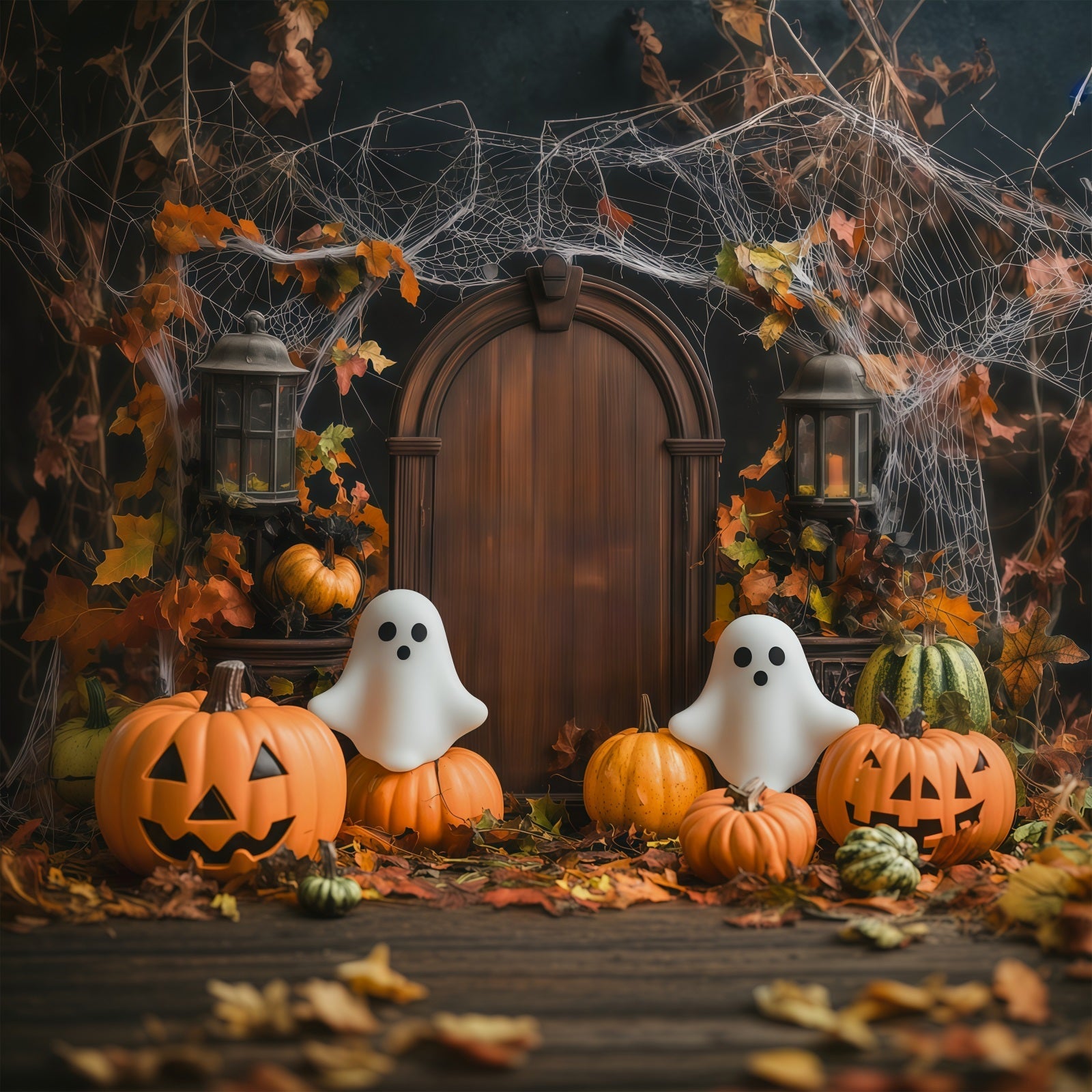 Halloween Backdrop Photo Booth Autumn Ghost Pumpkin Door Backdrops Halloween UK RR67-84