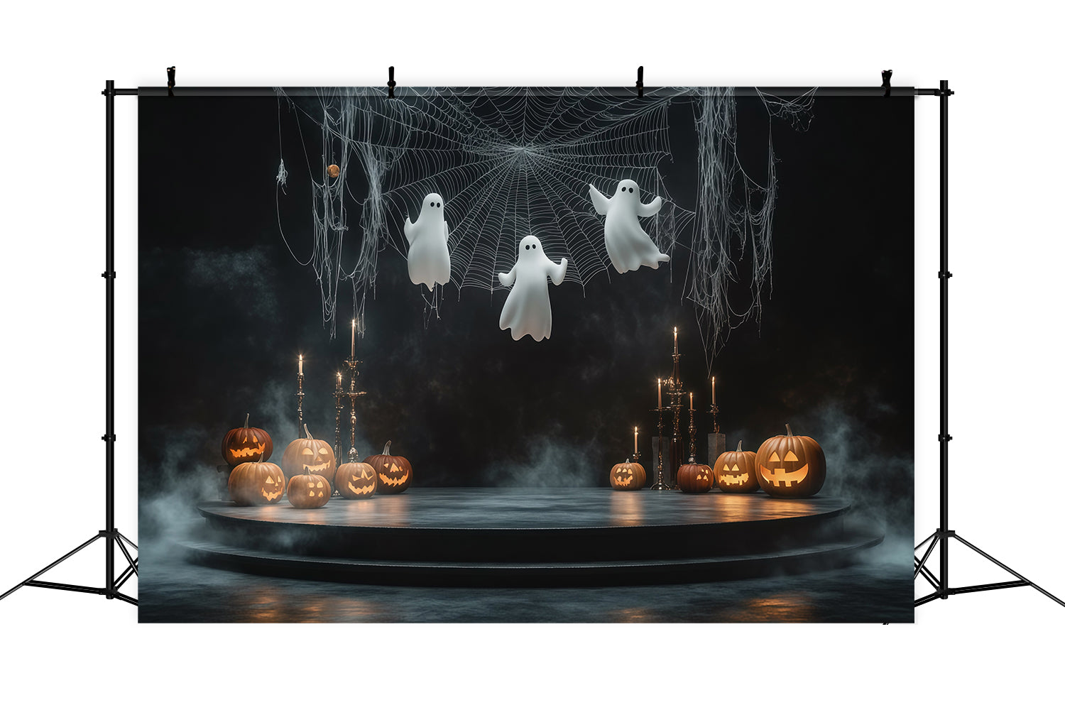 Halloween Stage Backdrop Hanging Ghost Web Pumpkin Halloween Photography Backdrops UK RR67-85