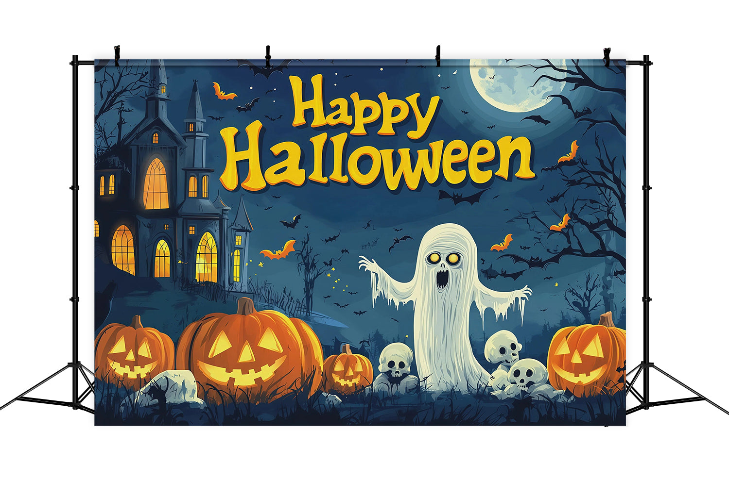 Halloween Party Backdrop Ideas Pumpkin Ghost Skull Poster Halloween Scary Backdrops UK RR67-88